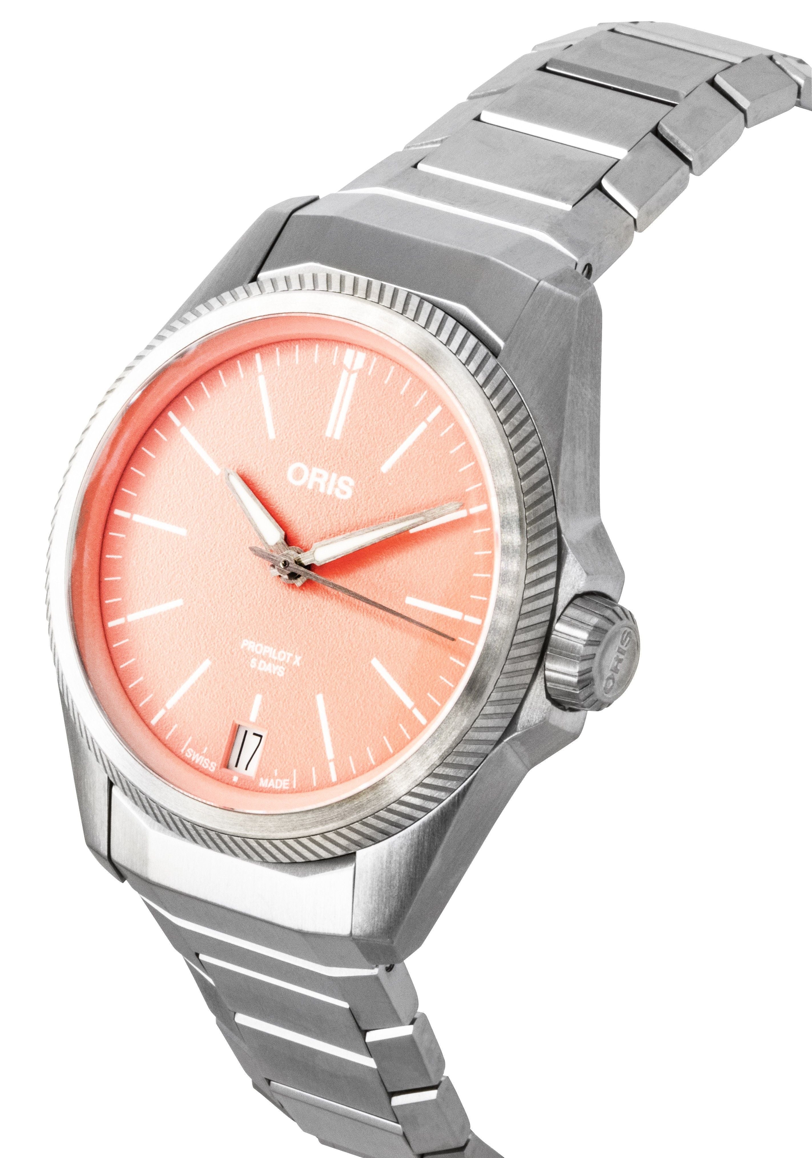 Oris Propilot X Calibre 400 Titanium Salmon Dial Automatic 01-400-7778-7158-07-7-20-01TLC 100M Unisex Watch