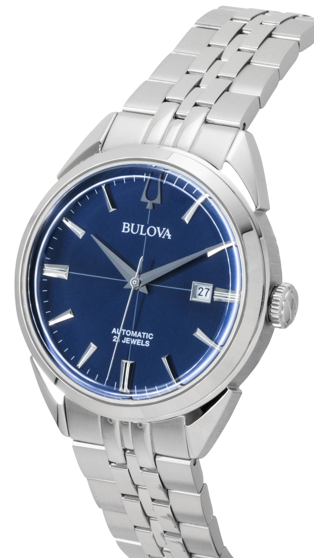 Bulova Sutton Stainless Steel Blue Dial Automatic 96B425 Men's Watch
