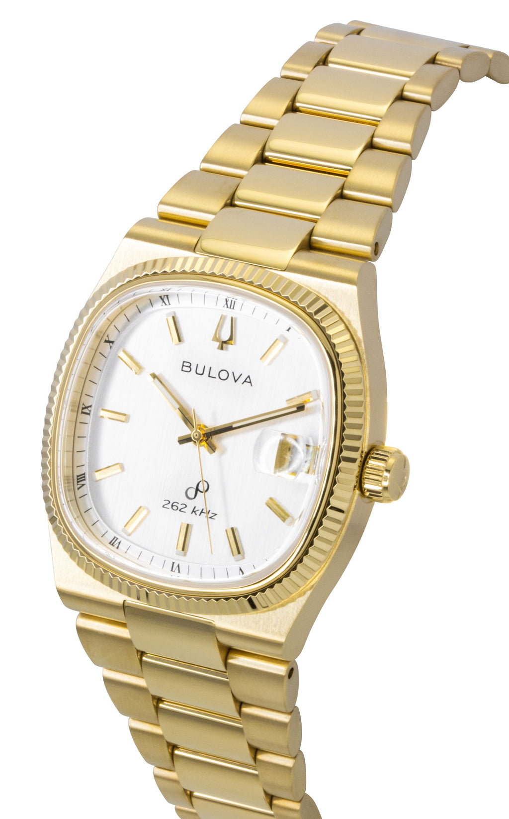Bulova Super Seville Gold Tone Stainless Steel White Dial Quartz 97B223 Men's Watch