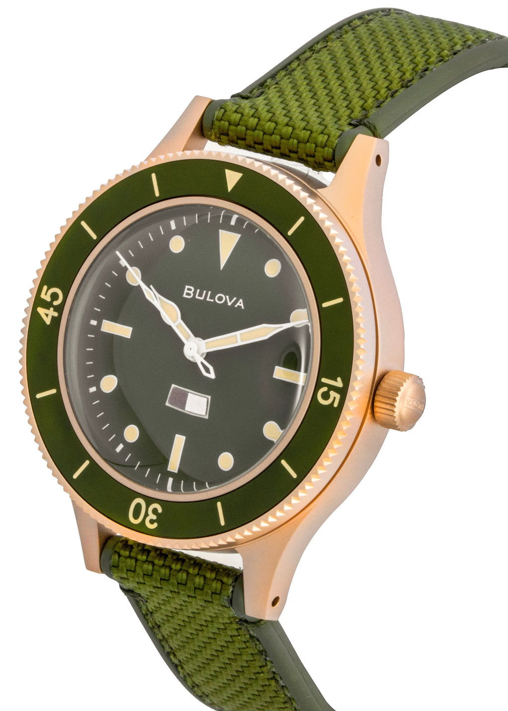 Bulova Mil Ships 150th Anniversary Special Edition Green Dial Automatic Diver's 98A324 200M Men's Watch