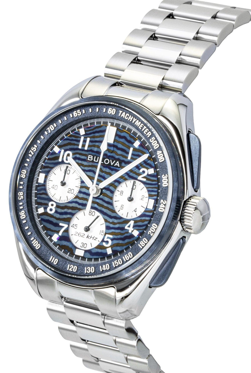 Bulova Lunar Pilot Timascus Chronograph 150th Anniversary Limited Edition Blue Dial Quartz 98A329 Men's Watch