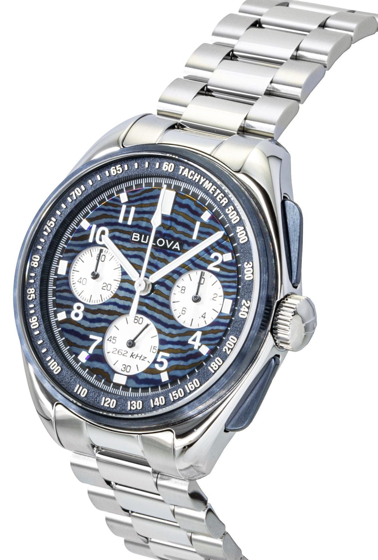 Bulova Lunar Pilot Timascus Chronograph 150th Anniversary Limited Edition Blue Dial Quartz 98A329 Men's Watch