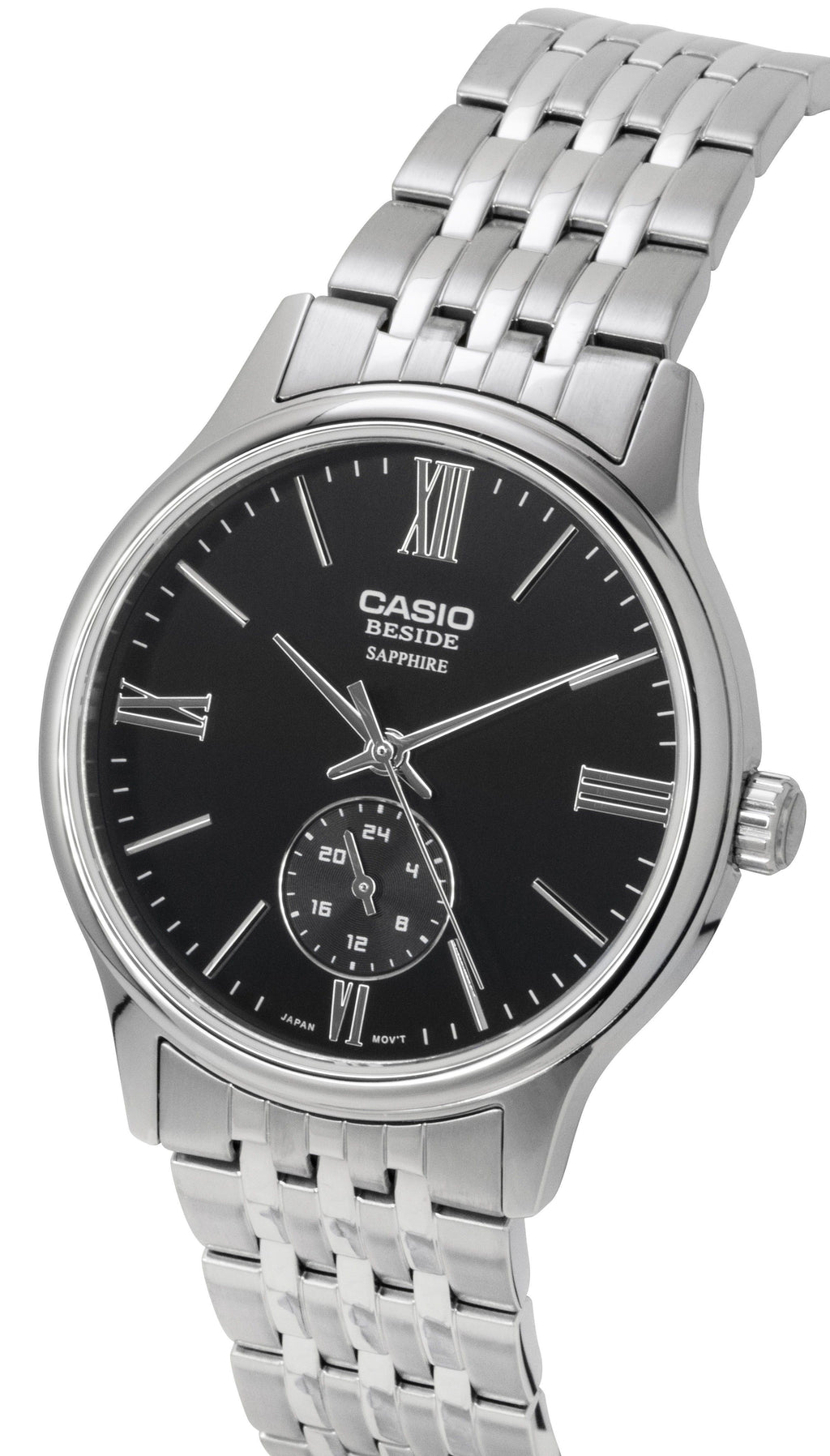 Casio Beside Analog Stainless Steel Black Dial Quartz BMS-100D-1AV Men's Watch