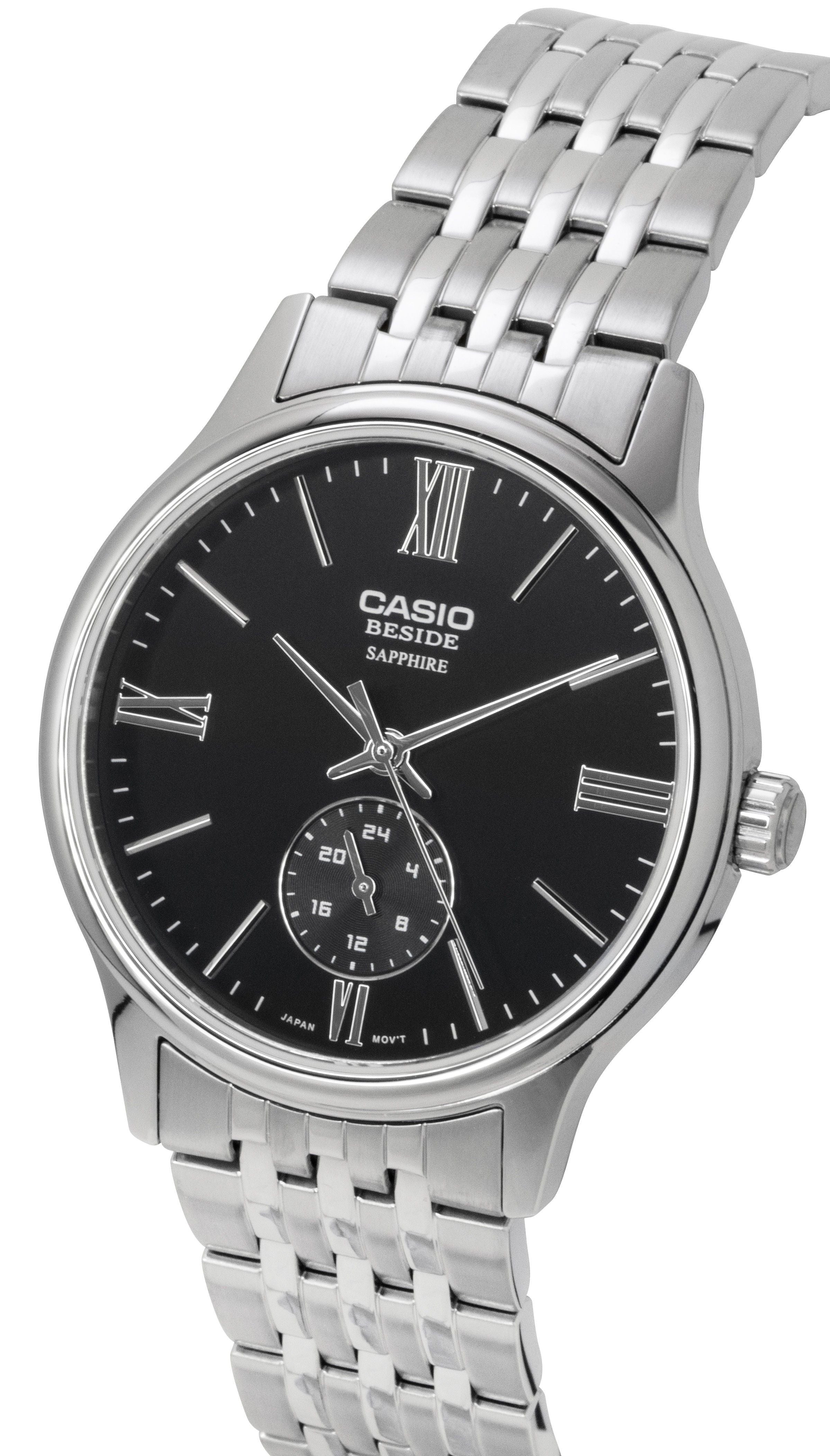 Casio Beside Analog Stainless Steel Black Dial Quartz BMS-100D-1AV Men's Watch