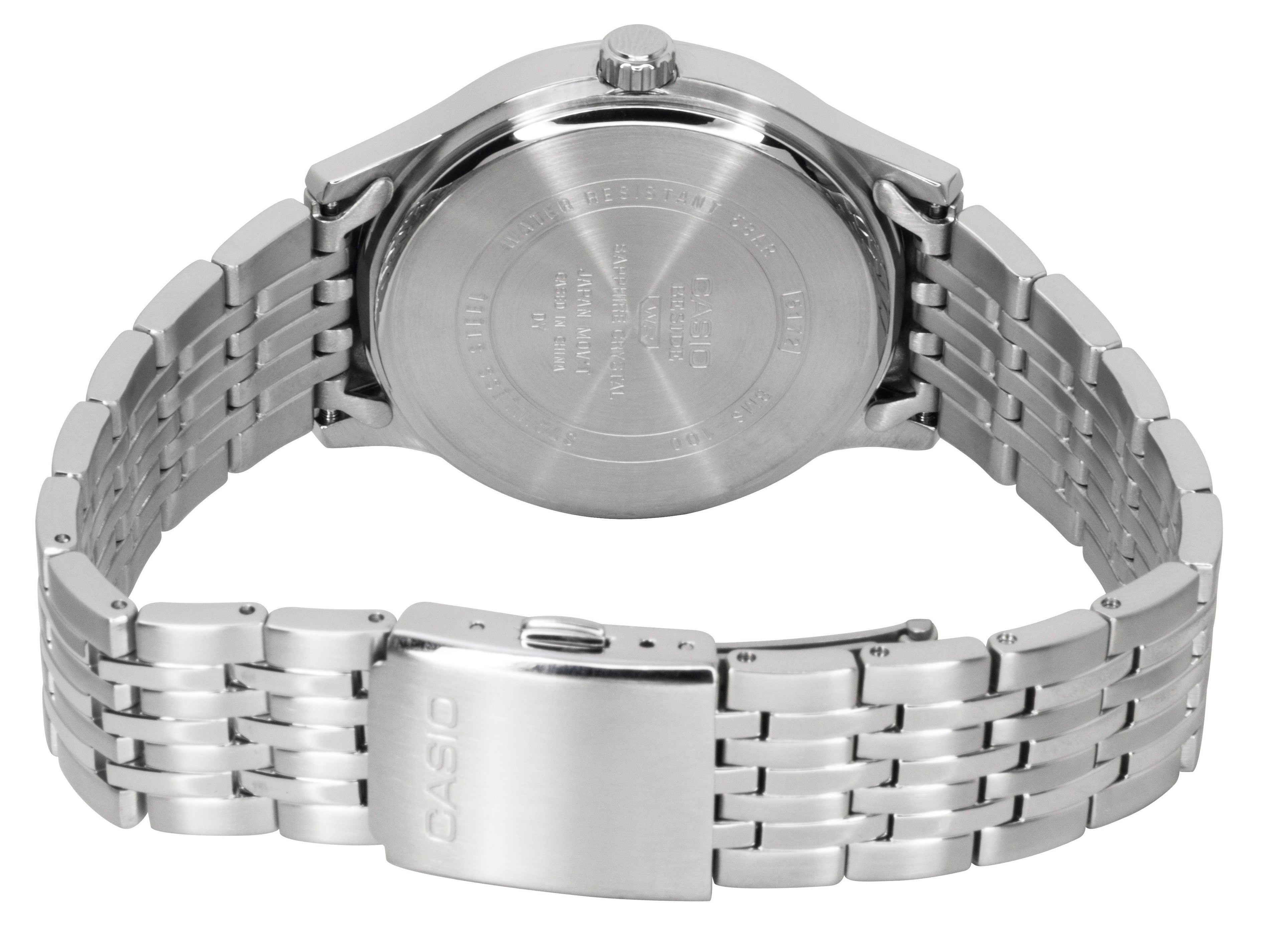 Casio Beside Analog Stainless Steel Black Dial Quartz BMS-100D-1AV Men's Watch