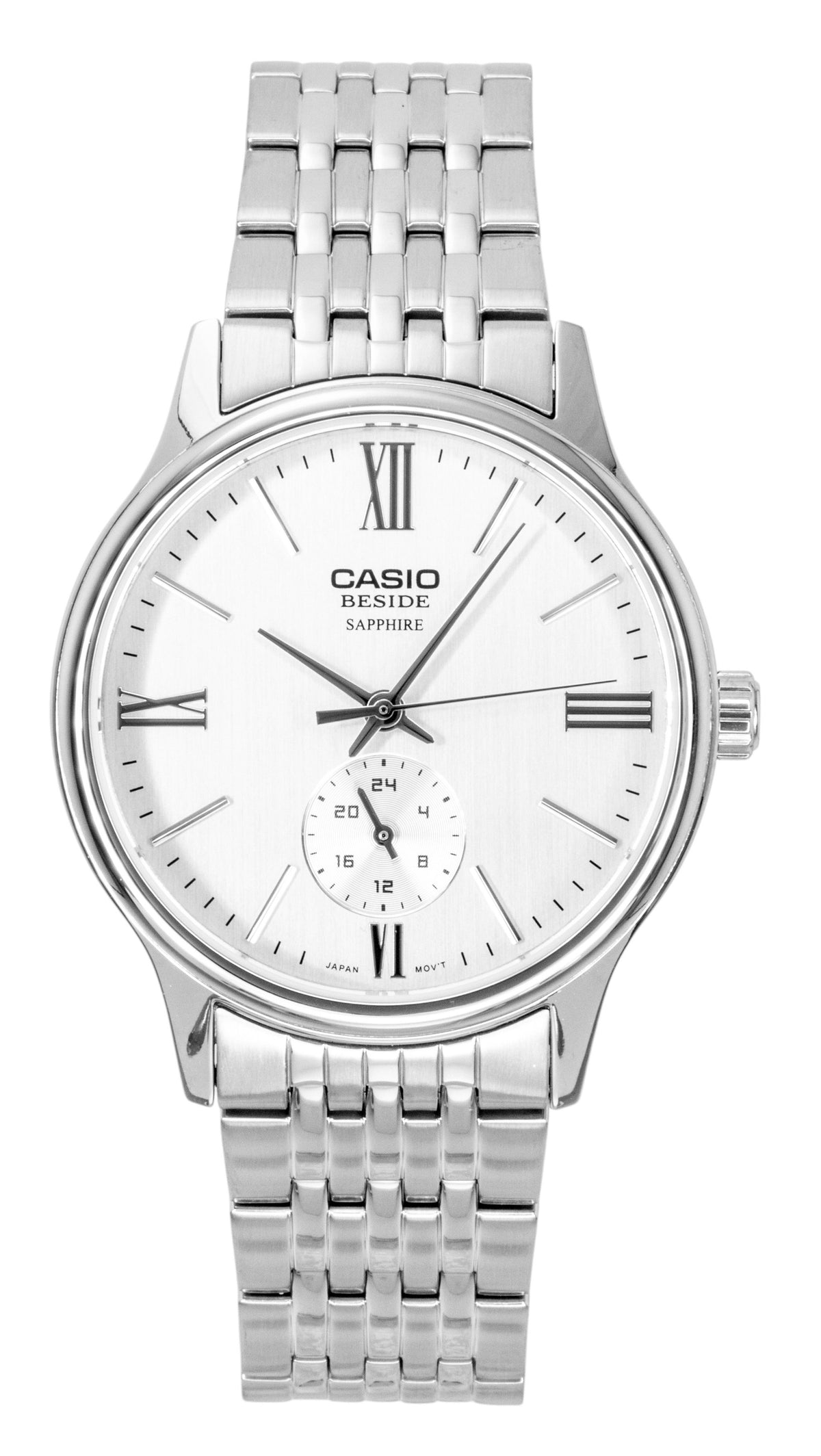 Casio Beside Analog Stainless Steel White Dial Quartz BMS-100D-7AV Men's Watch