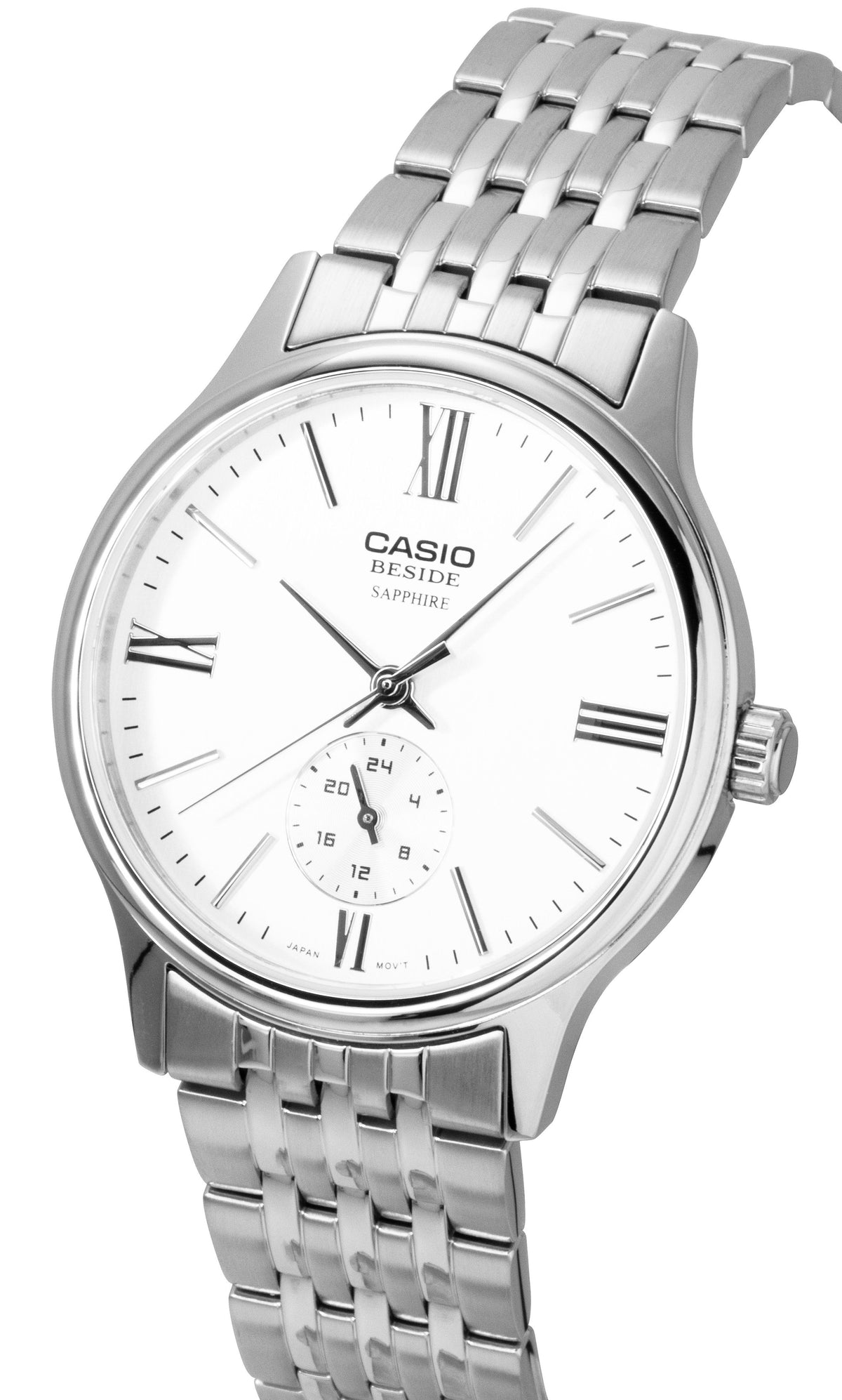 Casio Beside Analog Stainless Steel White Dial Quartz BMS-100D-7AV Men's Watch