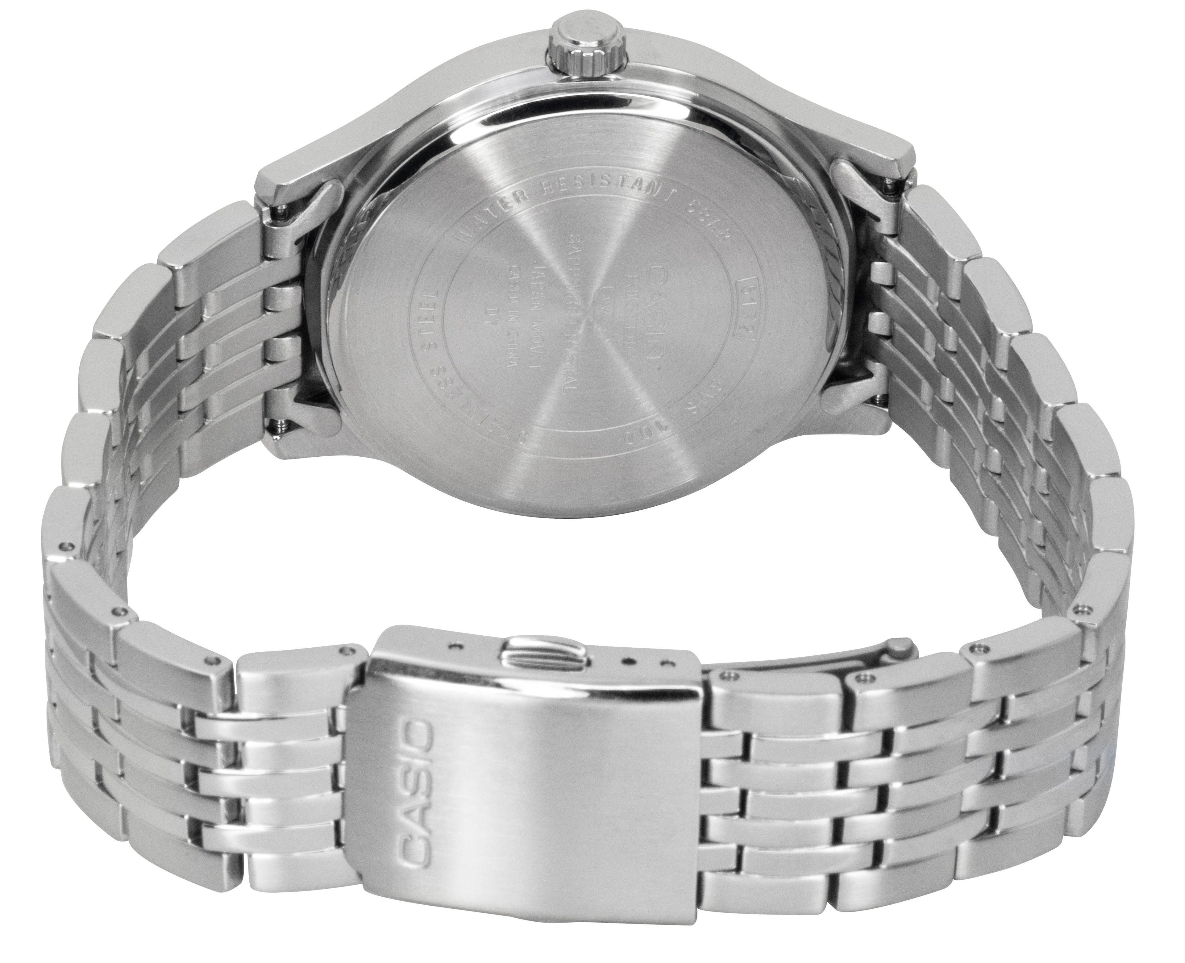 Casio Beside Analog Stainless Steel Grey Dial Quartz BMS-100D-8AV Men's Watch