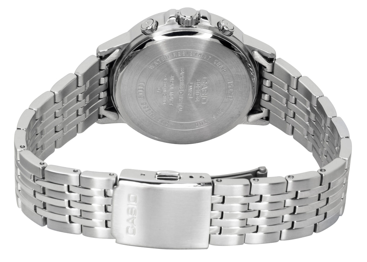 Casio Beside Analog Stainless Steel Black Dial Quartz BMS-300D-1AV Men's Watch