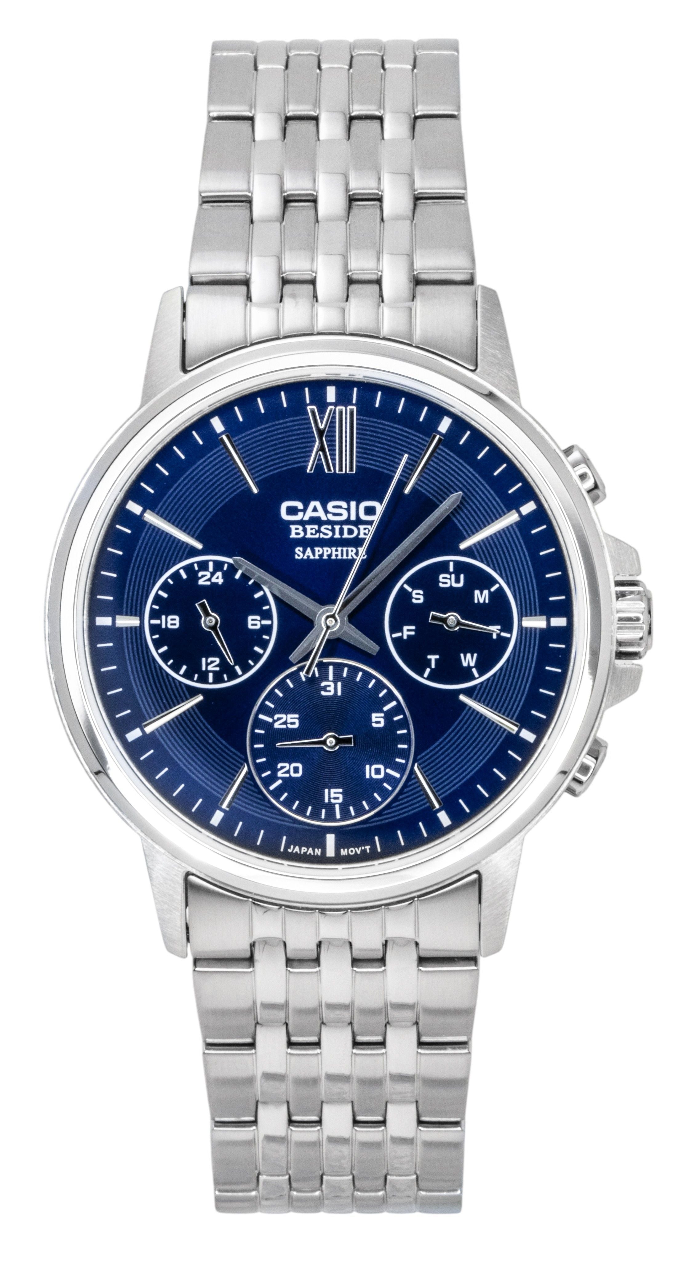 Casio Beside Analog Stainless Steel Blue Dial Quartz BMS-300D-2AV Men's Watch