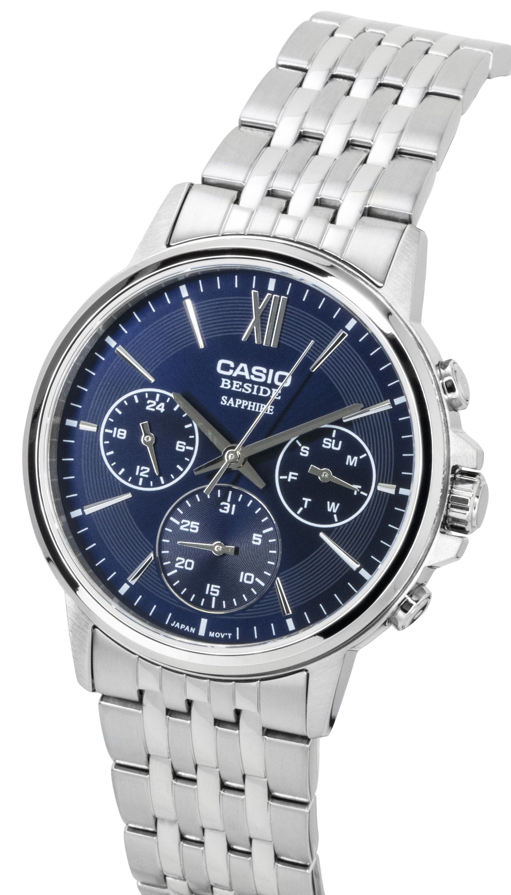 Casio Beside Analog Stainless Steel Blue Dial Quartz BMS-300D-2AV Men's Watch