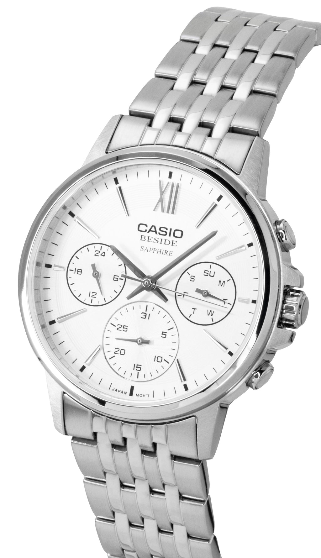 Casio Beside Analog Stainless Steel Silver Dial Quartz BMS-300D-7AV Men's Watch