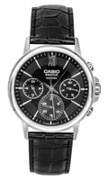 Casio Beside Analog Leather Strap Black Dial Quartz BMS-300L-1AV Men's Watch