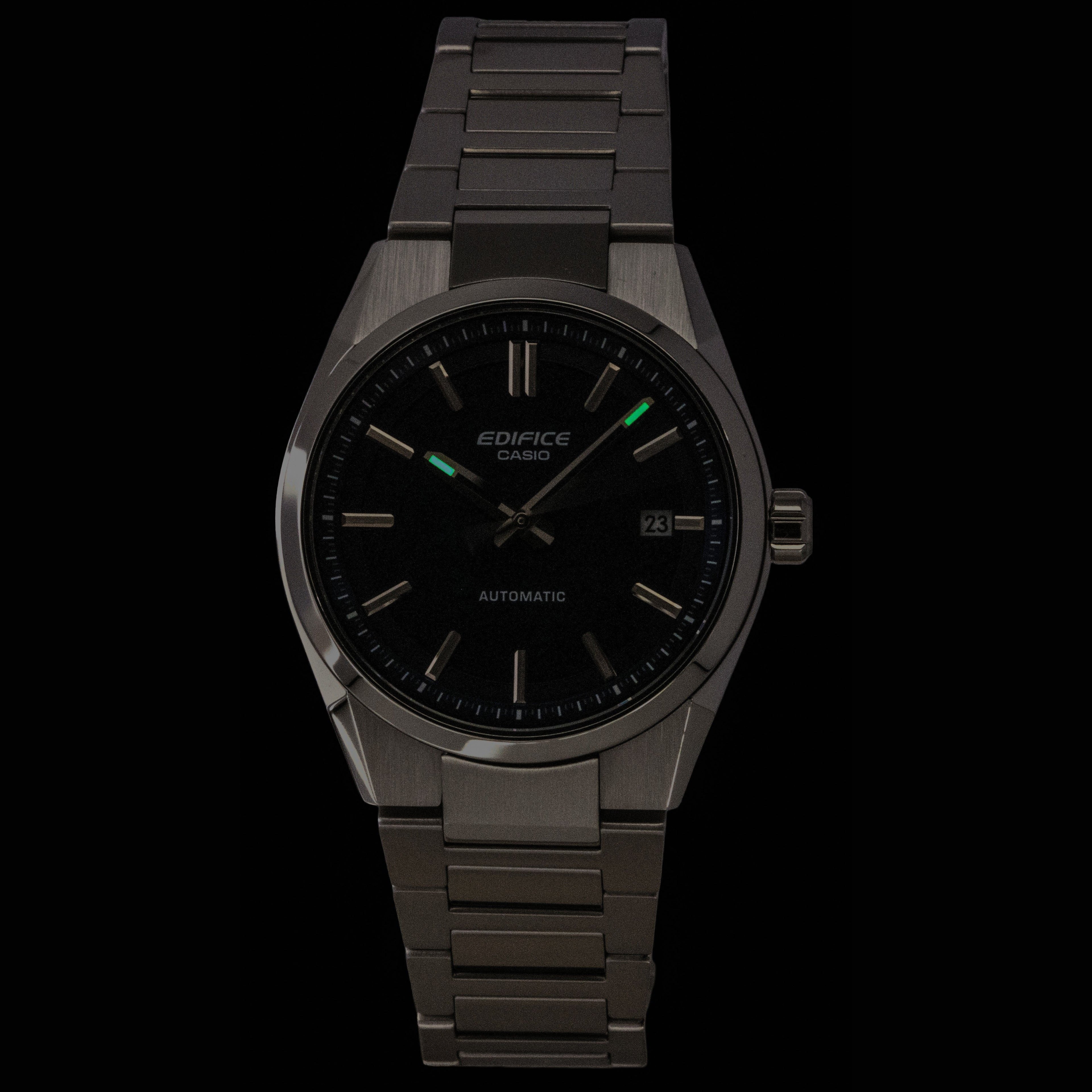Casio Edifice Analog Blue Dial Stainless Steel Automatic EFK-110D-2A 100M Men's Watch