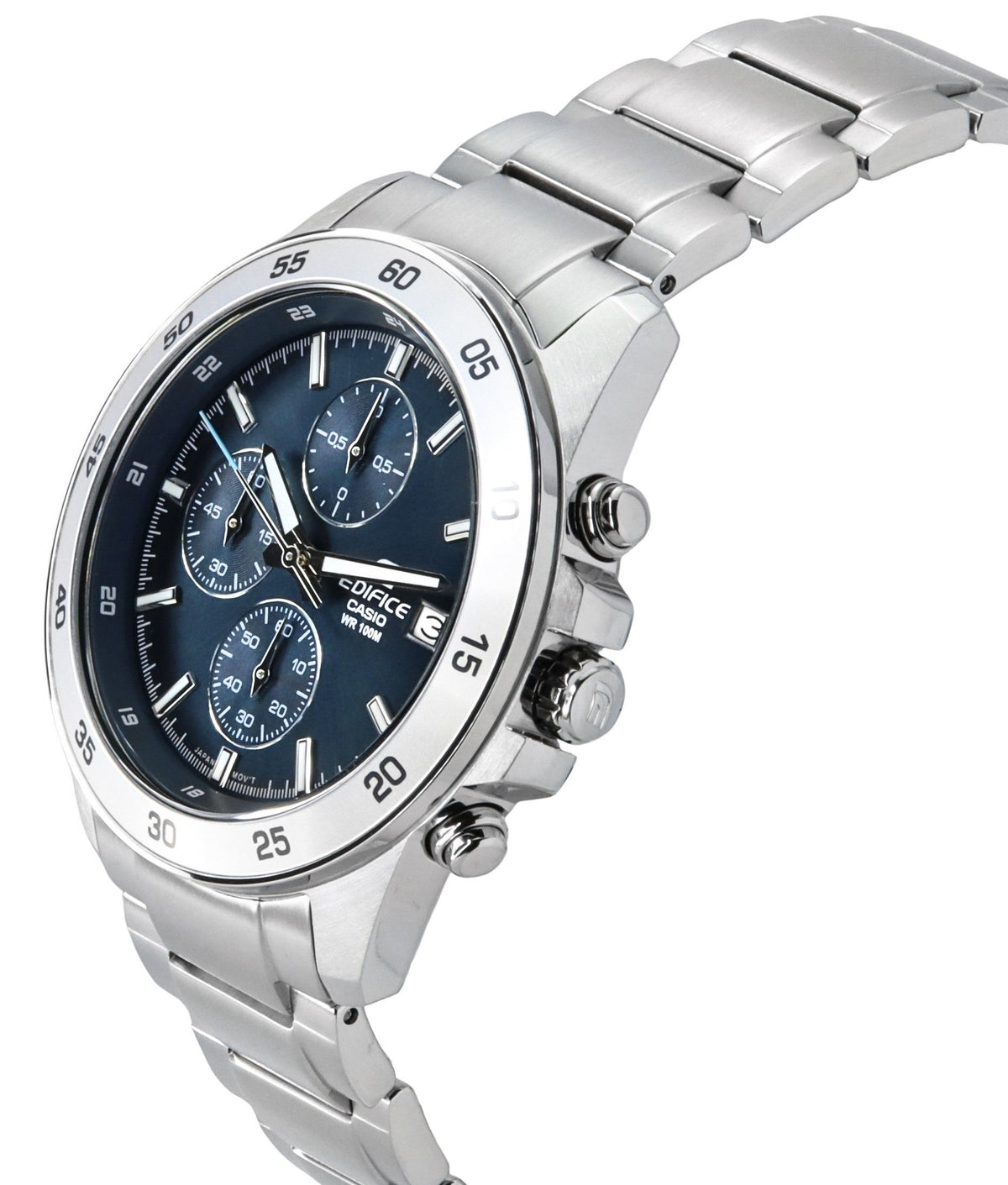 Casio Edifice Analog Standard Chronograph Stainless Steel Blue Dial Quartz EFR-526D-2A 100M Men's Watch