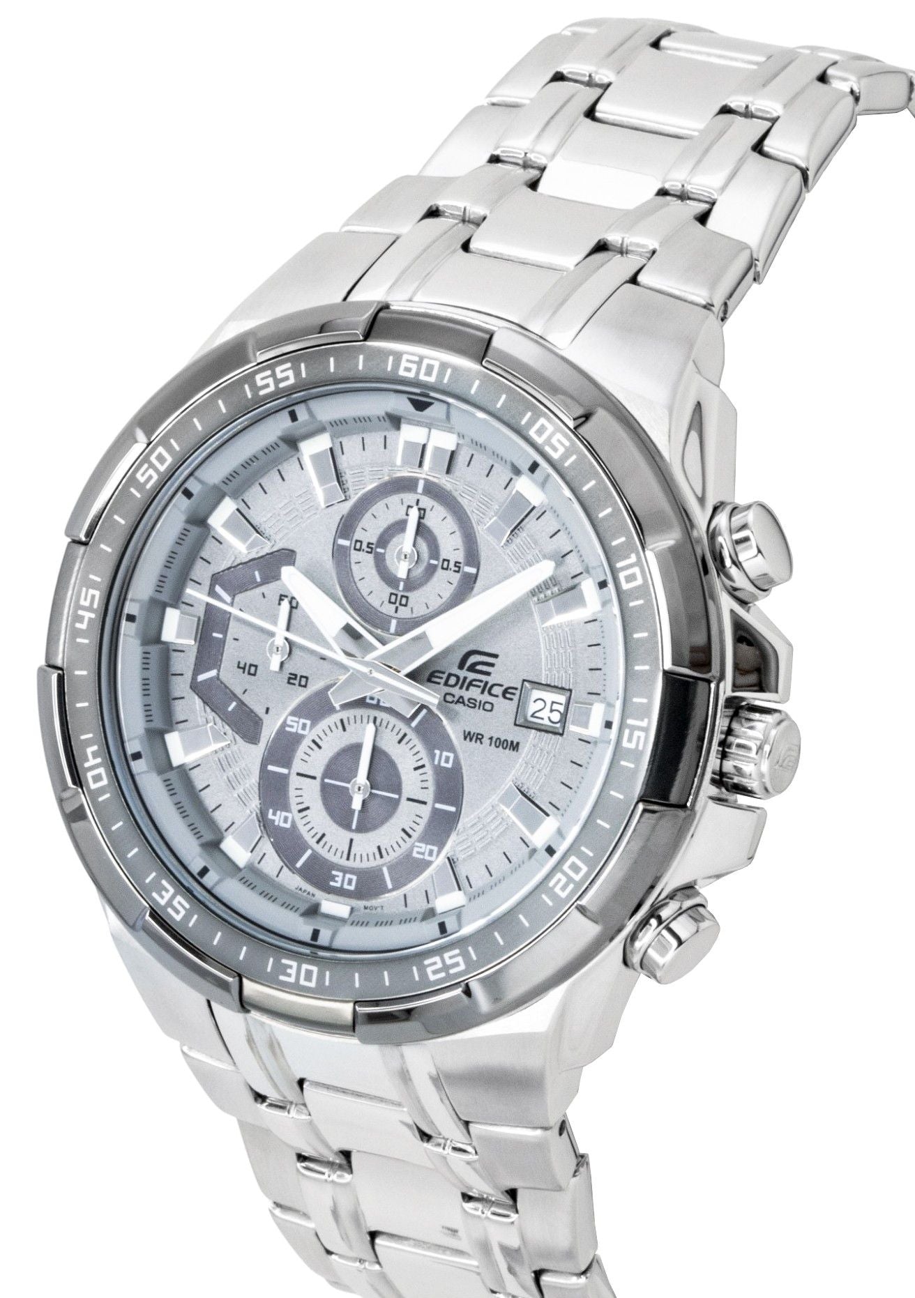 Casio Edifice Standard Chronograph Analog Stainless steel Grey Dial Quartz EFR-539DE-8AV 100M Men's Watch