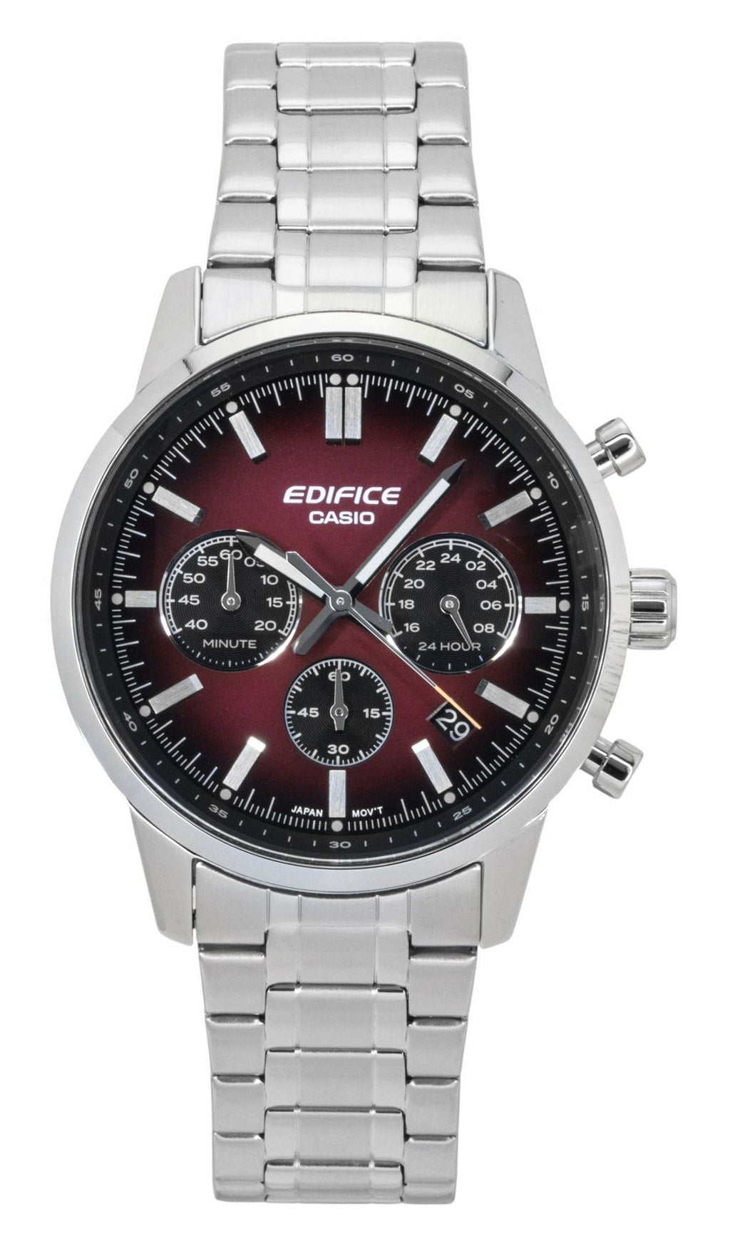 Casio Edifice Analog Chronograph Stainless Steel Red Dial Quartz EFR-575D-4A 100M Men's Watch