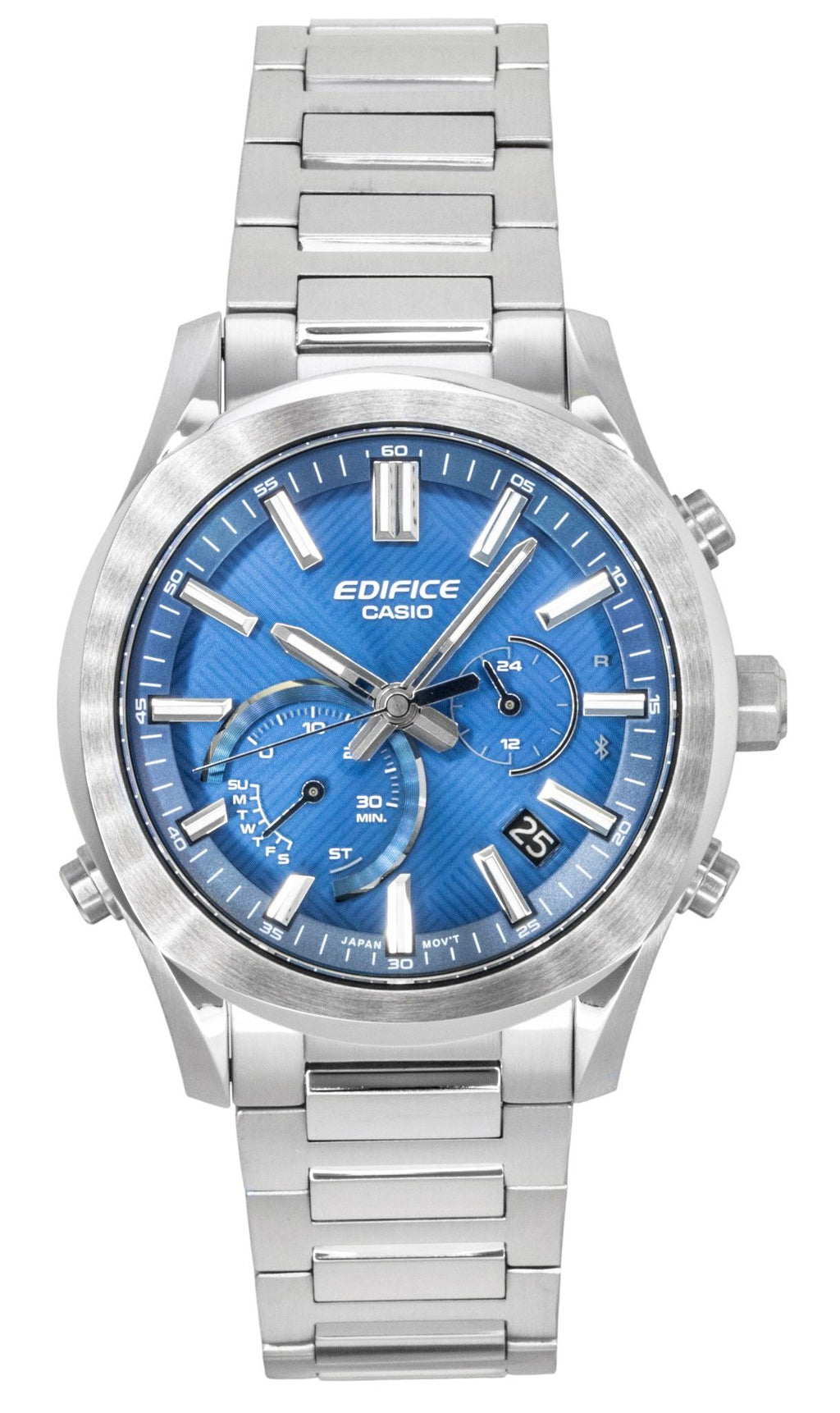 Casio Edifice Analog Chronograph Smartphone Link Stainless Steel Blue Dial Solar EQB-1300D-2A 100M Men's Watch