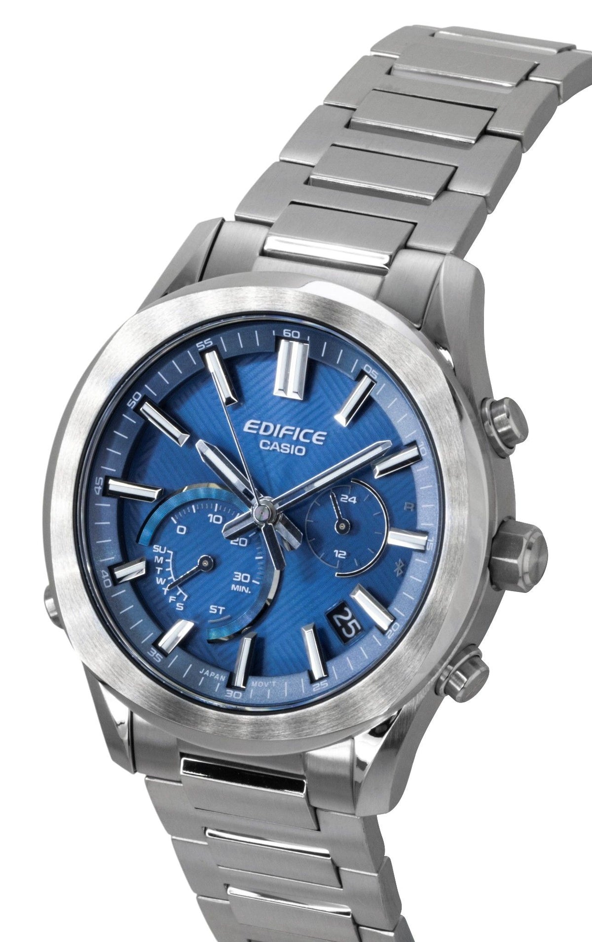 Casio Edifice Analog Chronograph Smartphone Link Stainless Steel Blue Dial Solar EQB-1300D-2A 100M Men's Watch