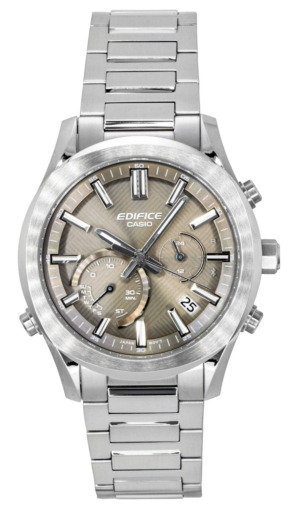 Casio Edifice Analog Chronograph Smartphone Link Stainless Steel Brown Dial Solar EQB-1300D-5A 100M Men's Watch