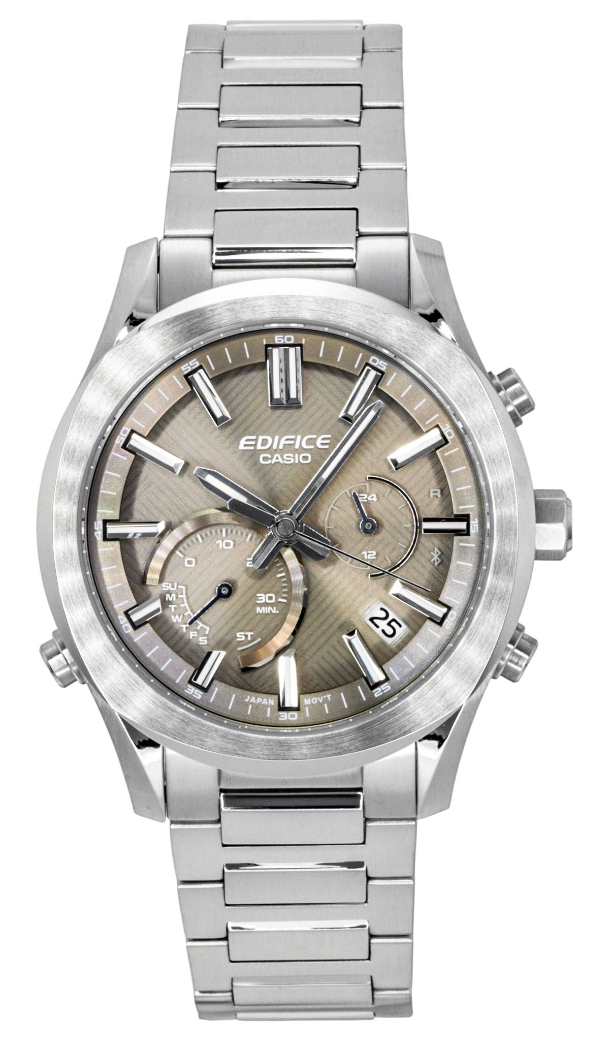 Casio Edifice Analog Chronograph Smartphone Link Stainless Steel Brown Dial Solar EQB-1300D-5A 100M Men's Watch