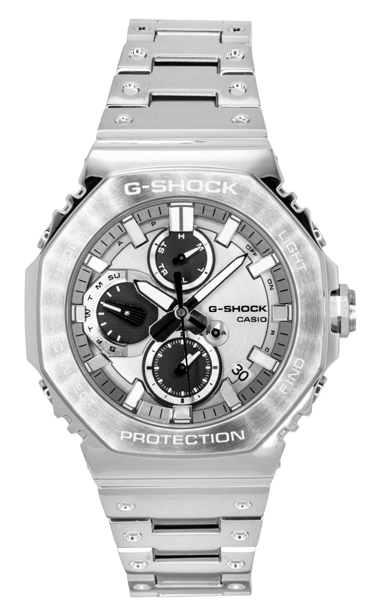 Casio G-Shock Analog Smartphone Link Silver Dial Stainless Steel Quartz GMC-B2100ADS-1A 200M Men's Watch