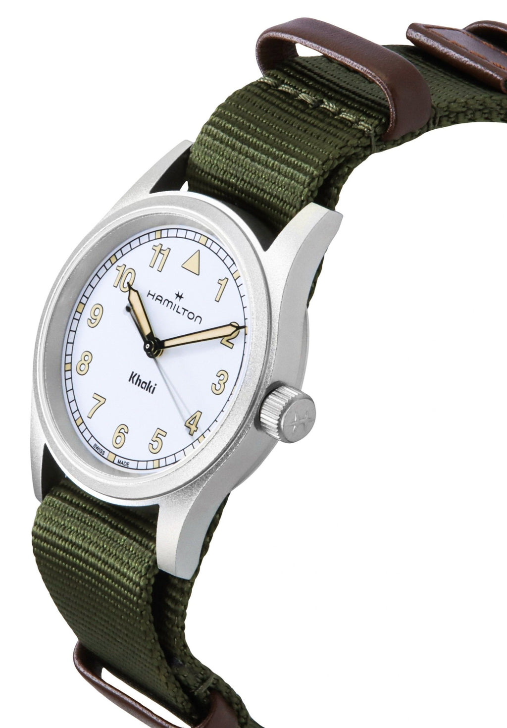 Hamilton Khaki Field Textile Strap White Dial Quartz H69301910 Unisex Watch