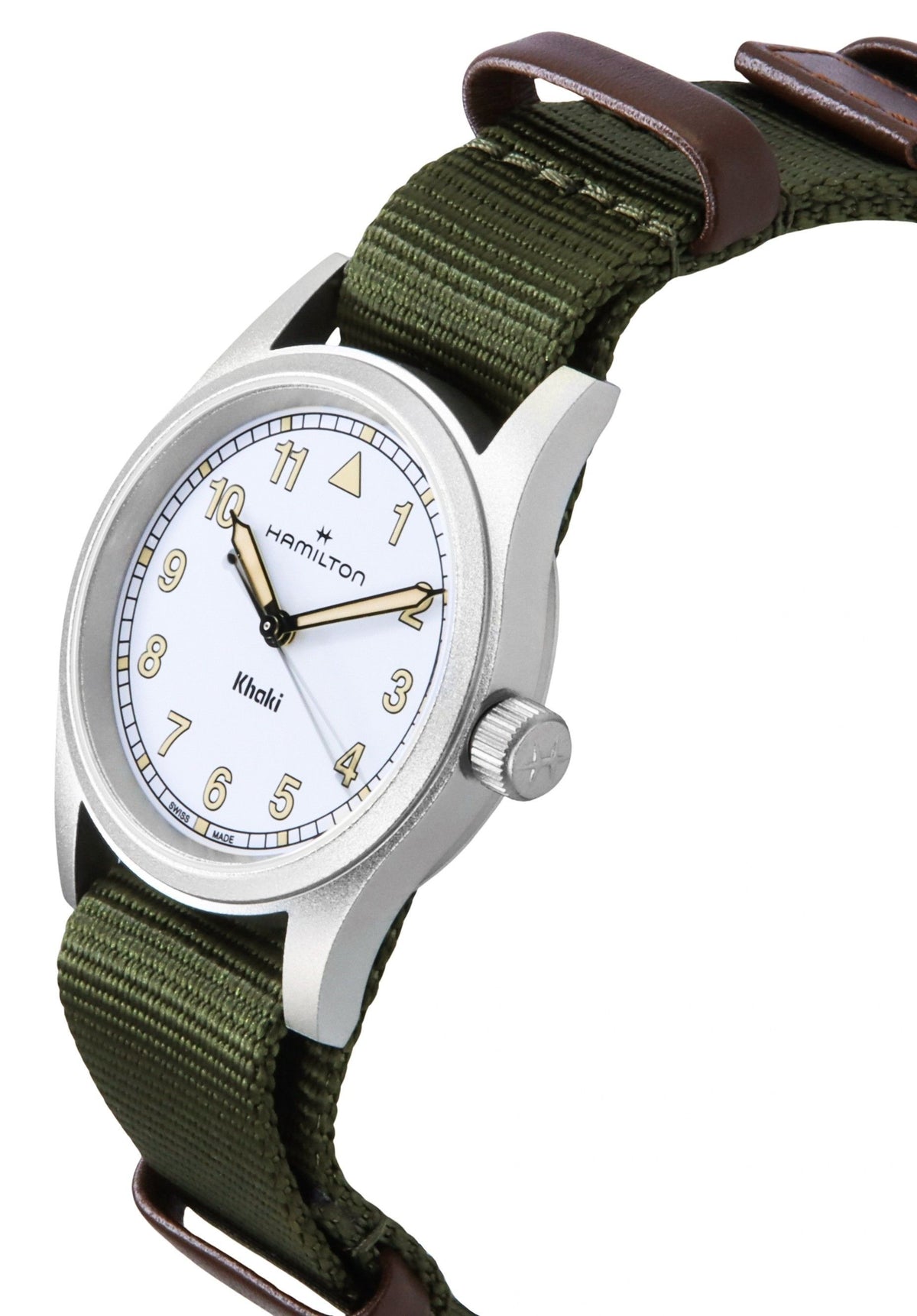 Hamilton Khaki Field Textile Strap White Dial Quartz H69301910 Unisex Watch