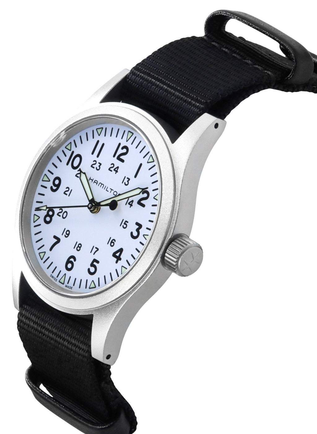 Hamilton Khaki Field Textile Strap White Dial Mechanical H69439910 Men's Watch