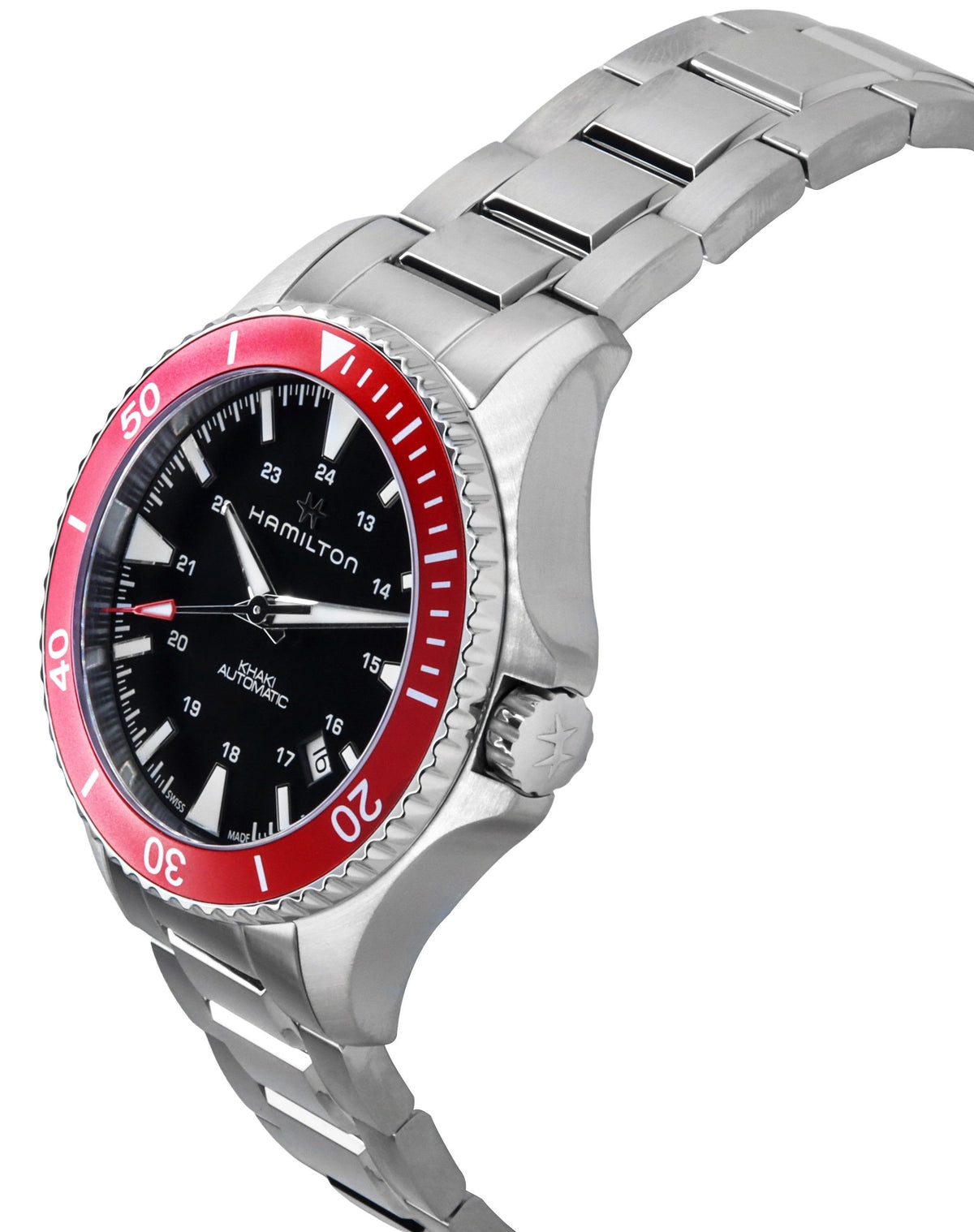 Hamilton Khaki Navy Scuba Stainless Steel Black Dial Automatic H82405130 100M Men's Watch