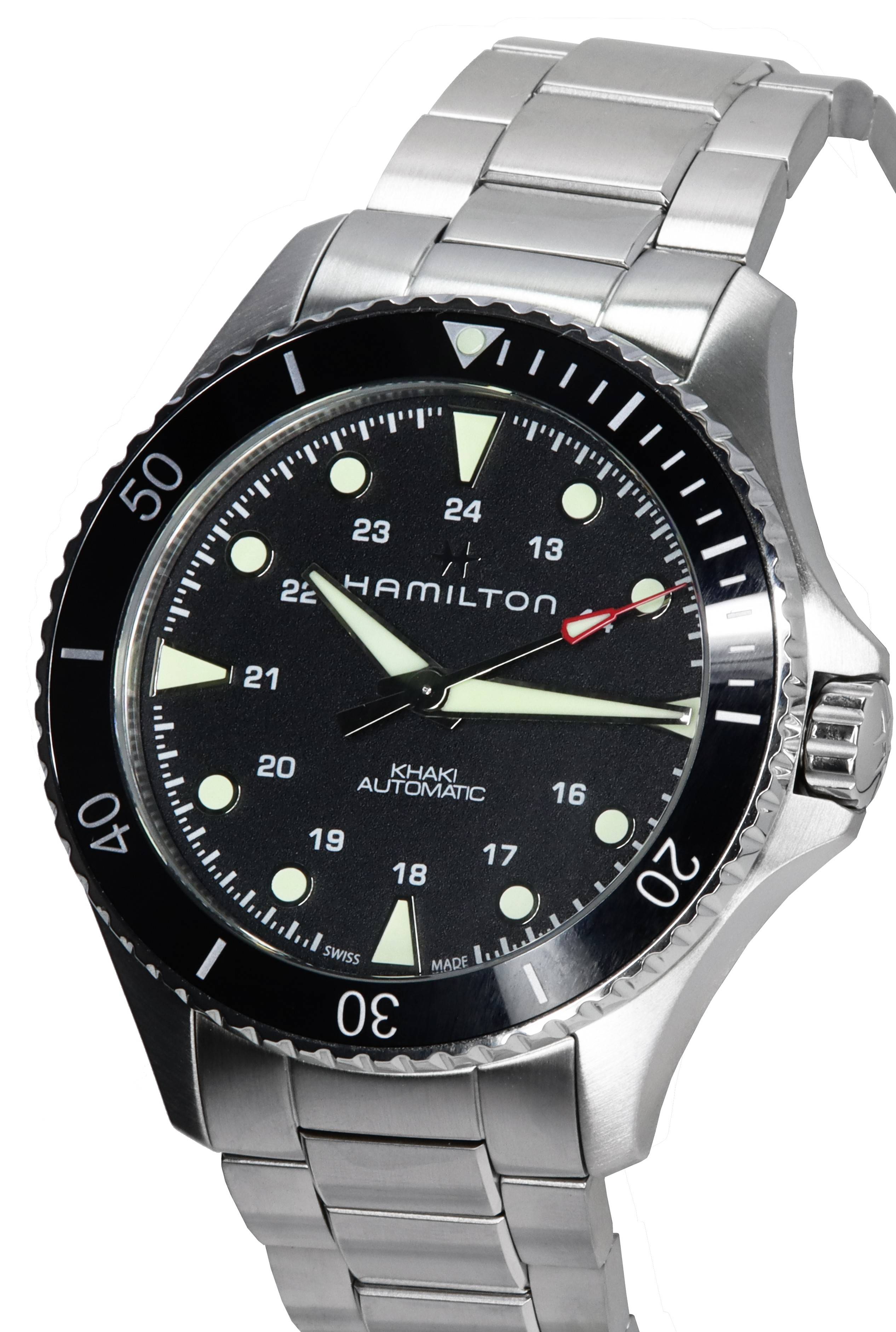Hamilton Khaki Navy Scuba Black Dial Automatic Diver's H82515130 300M Men's Watch