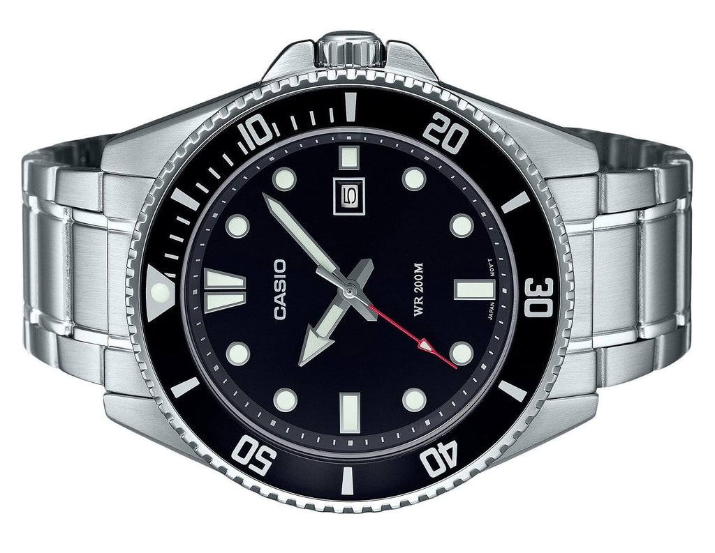 Casio Standard Analog Stainless Steel Black Dial Quartz MDV-107D-1A1 200M Men's Watch