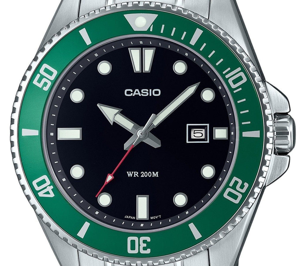Casio Standard Analog Stainless Steel Black Dial Quartz MDV-107D-3 200M Men's Watch
