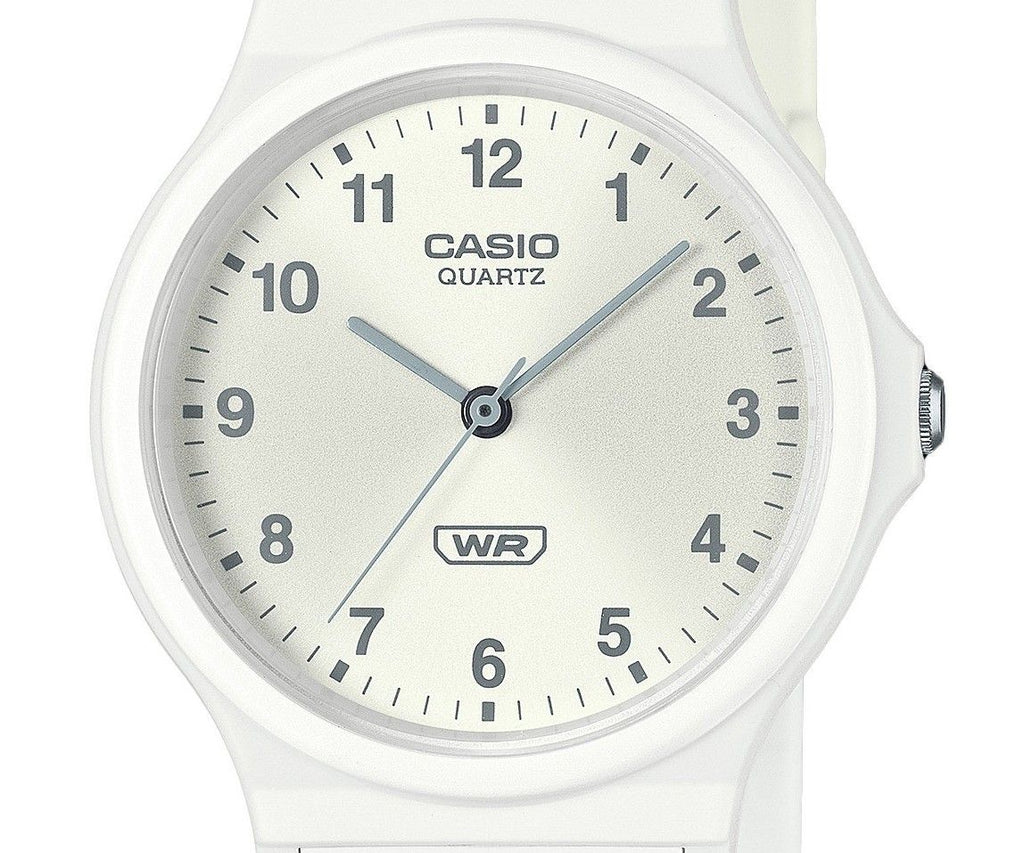 Casio POP Analog Bio Based Resin Strap Silver Dial Quartz MQ-24B-7B Unisex Watch
