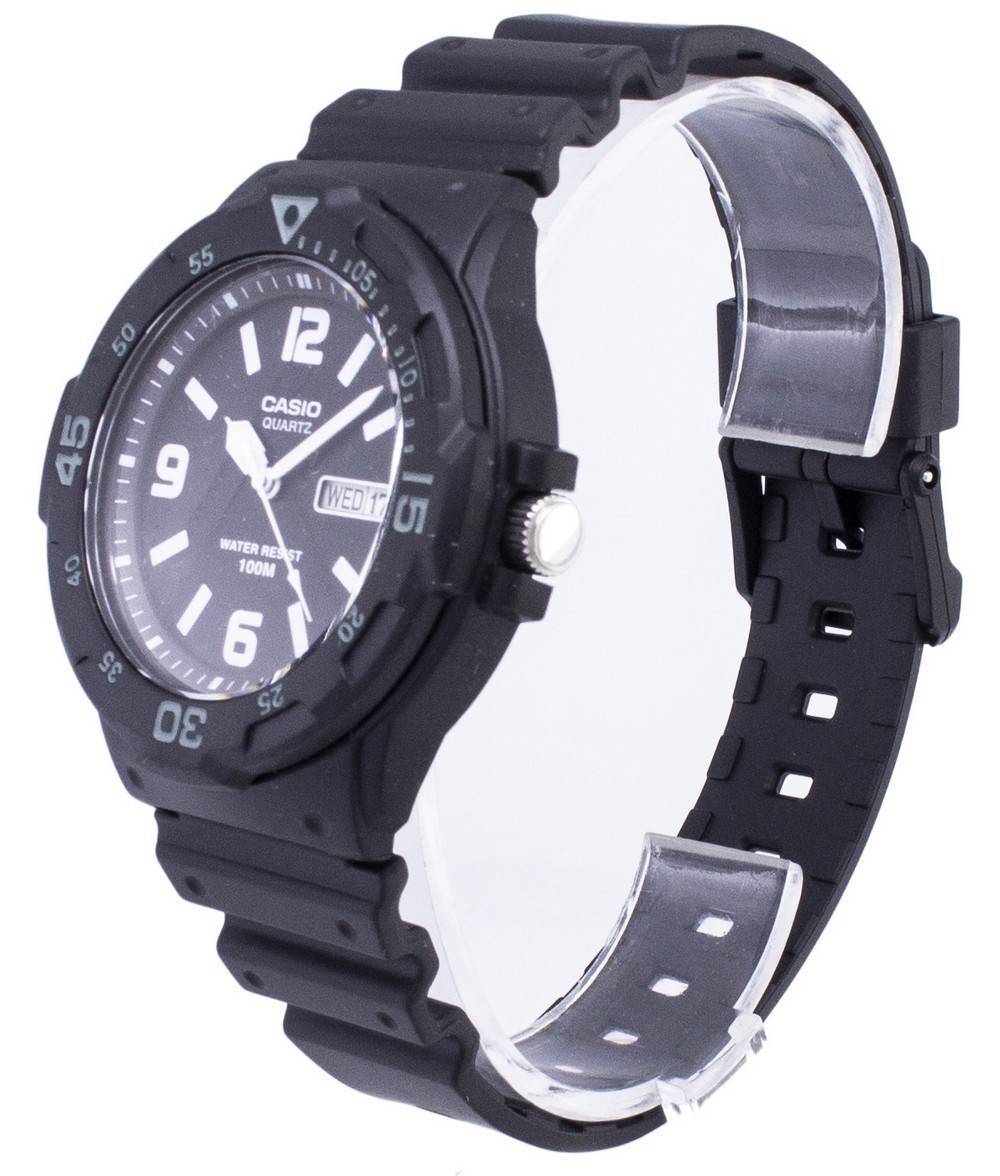 Casio Quartz Analog 100M Black Resin Strap MRW-200H-1B2VDF MRW200H-1B2VDF Men's Watch