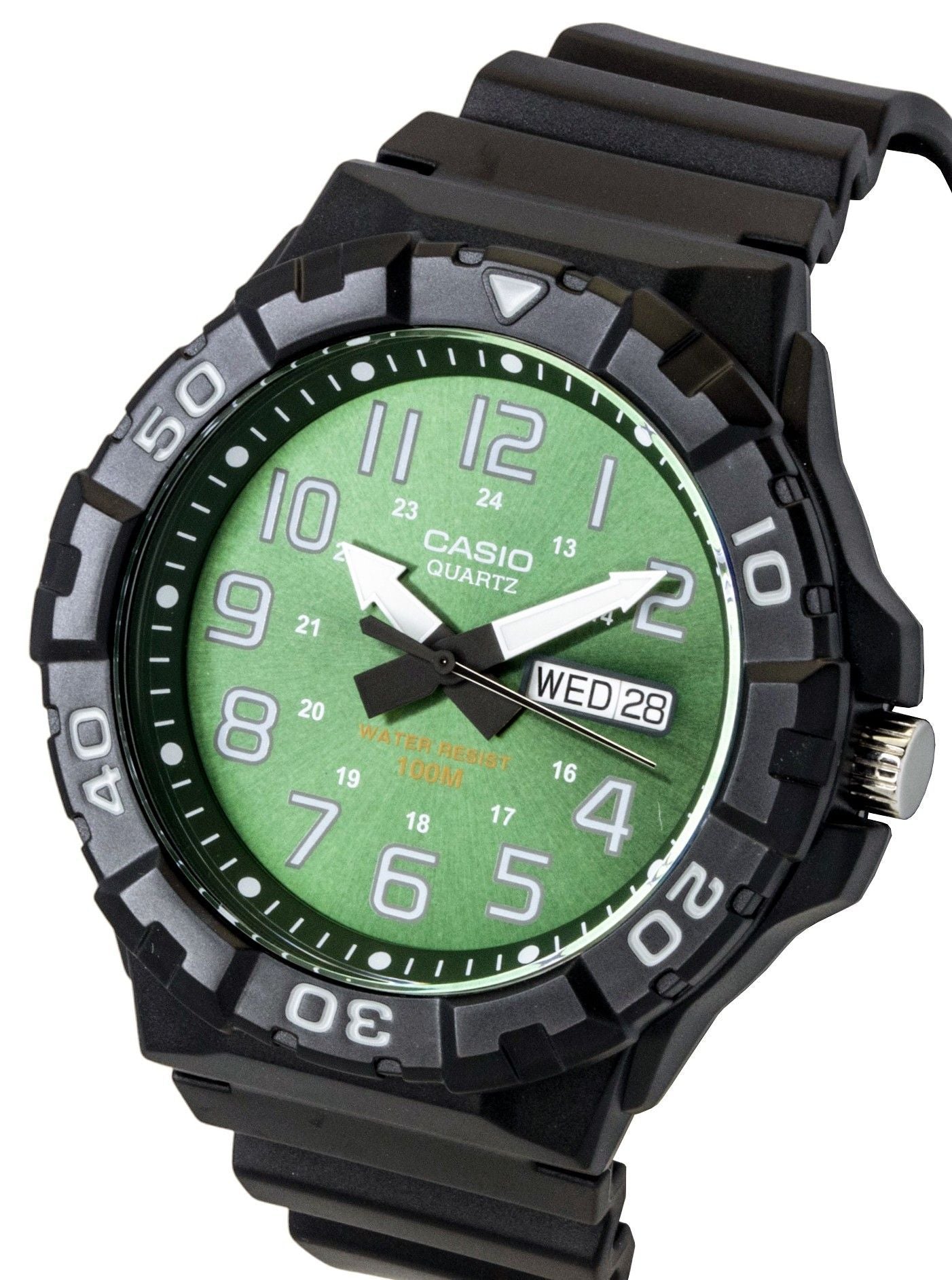 Casio Analog Resin Strap Green Dial Quartz MRW-210H-3BV 100M Men's Watch