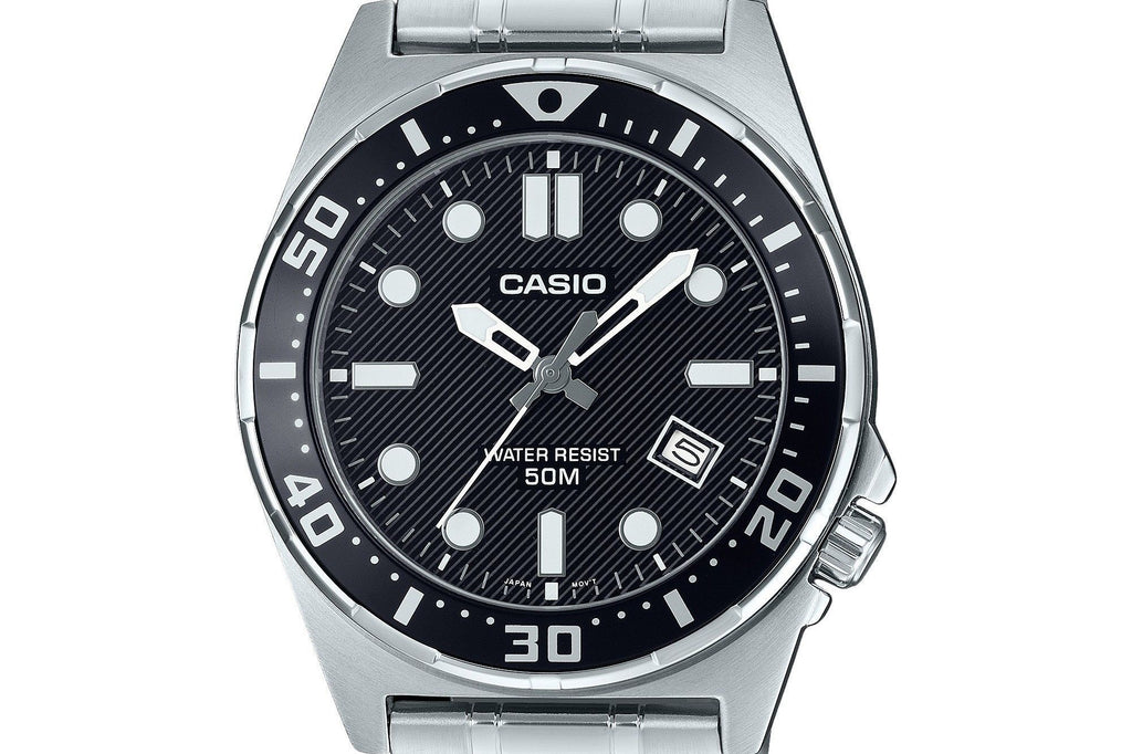 Casio Standard Analog Stainless Steel Black Dial Quartz MTD-135D-1AV Men's Watch