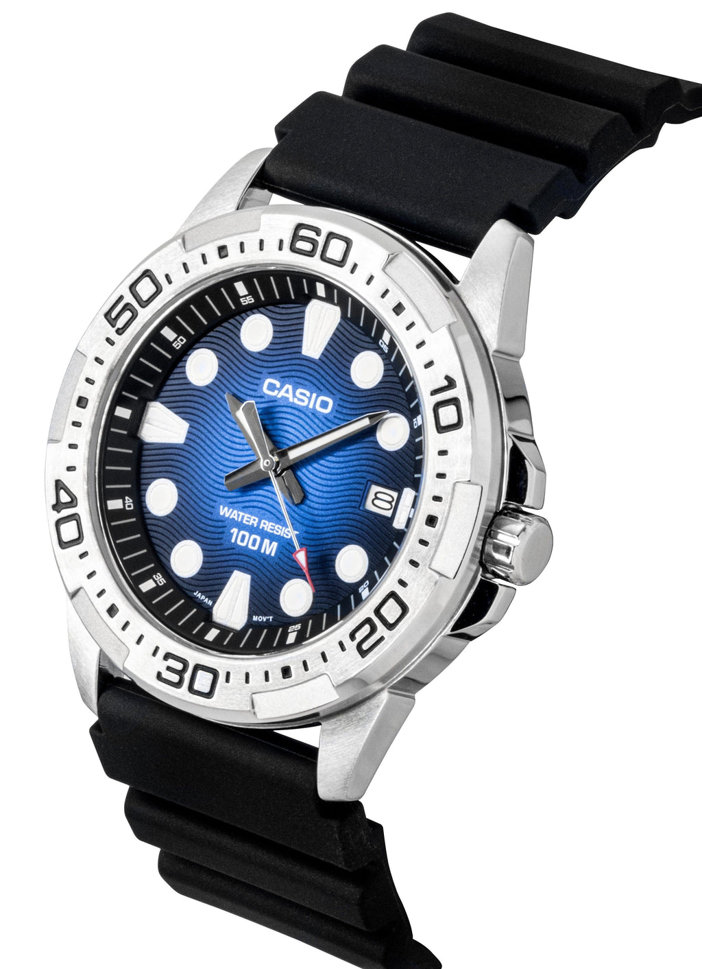 Casio Standard Analog Resin Strap Blue Dial Quartz MTD-140-2AV 100M Men's Watch