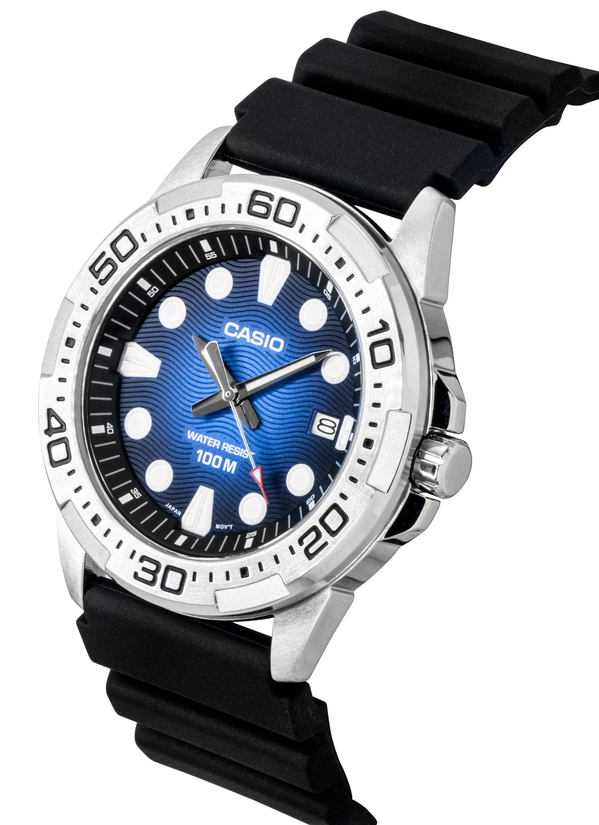 Casio Standard Analog Resin Strap Blue Dial Quartz MTD-140-2AV 100M Men's Watch