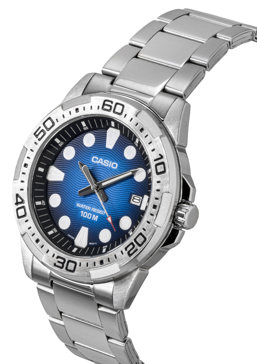 Casio Standard Analog Stainless Steel Blue Dial Quartz MTD-140D-2AV 100M Men's Watch