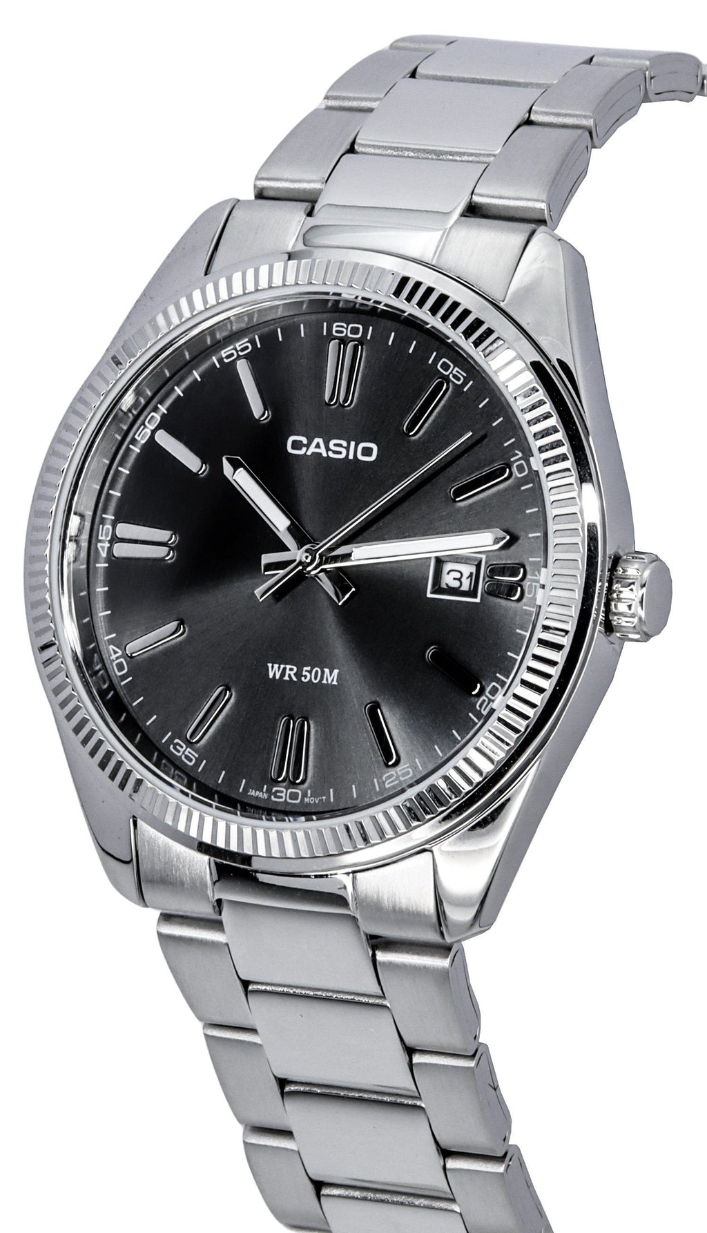 Casio Standard Analog Stainless Steel Black Dial Quartz MTP-1302D-1A1 Men's Watch