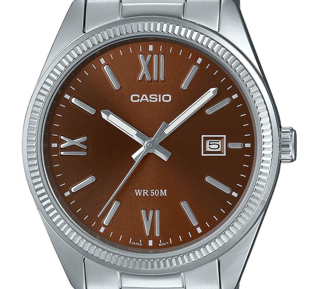 Casio Standard Analog Ion Plated Stainless Steel Brown Dial Quartz MTP-1302DD-5AV Men's Watch