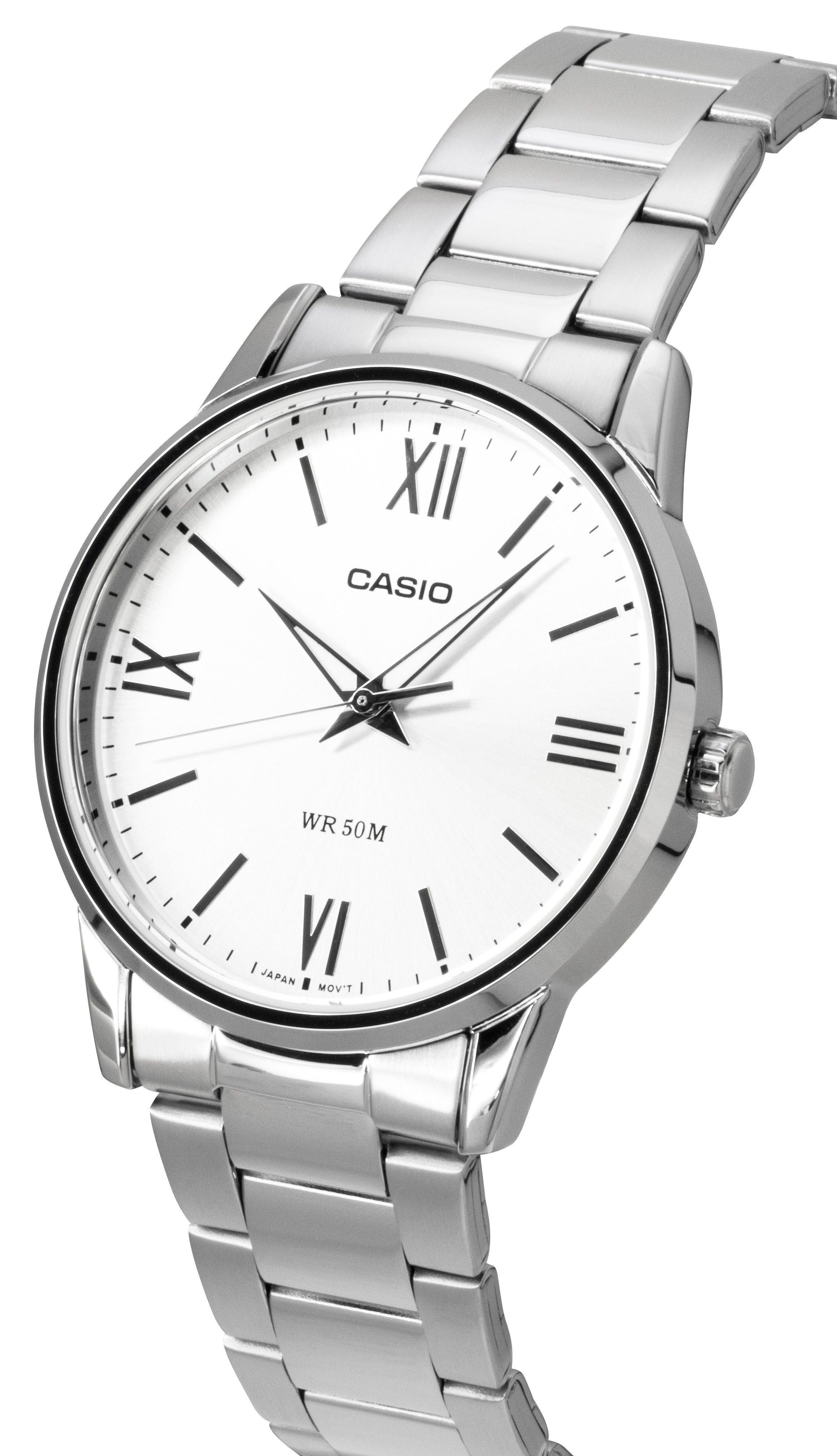 Casio Analog Stainless Steel Silver Dial Quartz MTP-1303DD-7AV Men's Watch