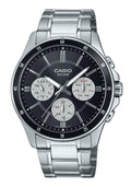 Casio Standard Analog Ion Plated Stainless Steel Black Dial Quartz MTP-1374D-1A3V Men's Watch