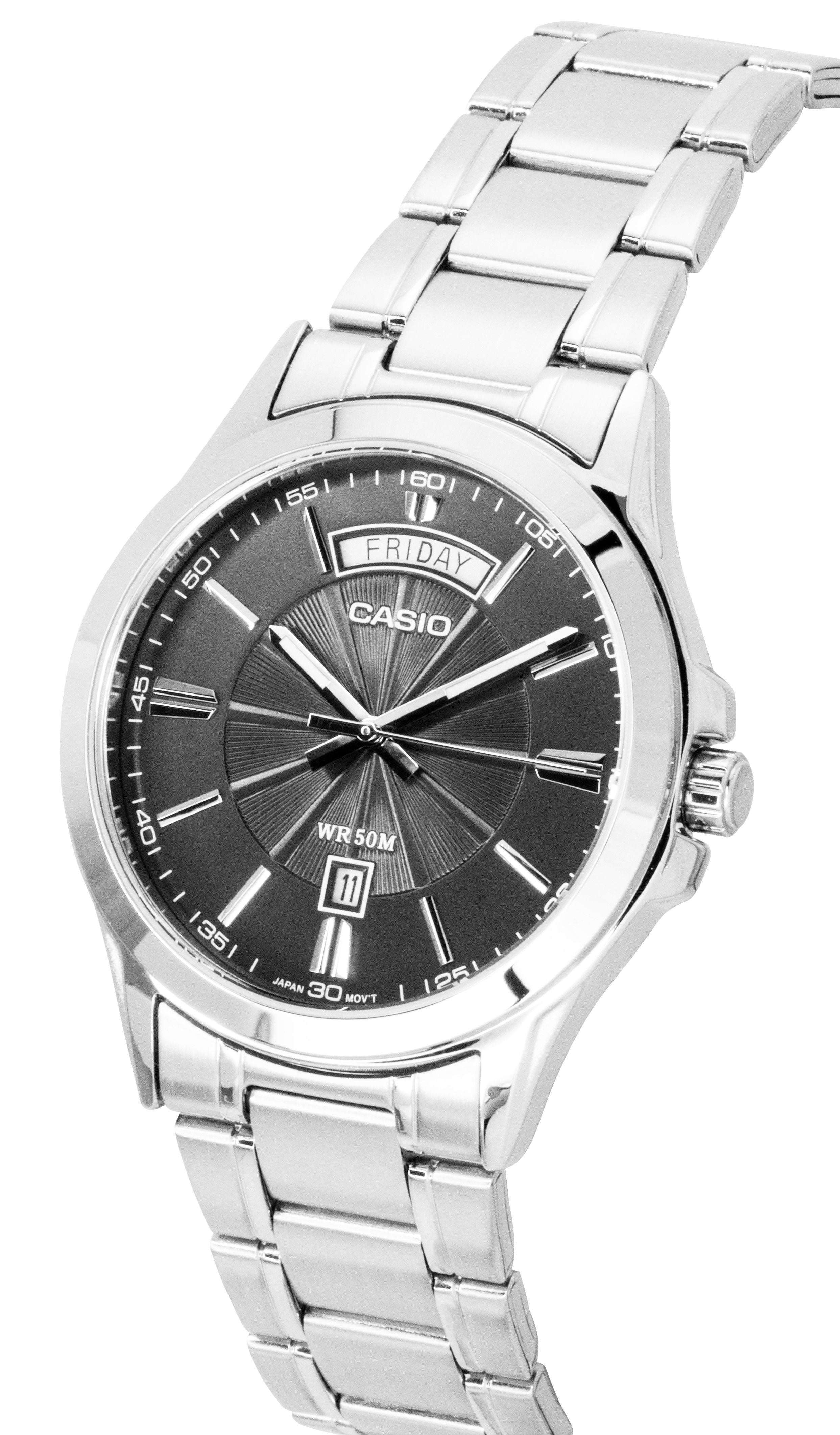 Casio Standard Analog Stainless Steel Grey Dial Quartz MTP-1381D-8AV Men's Watch