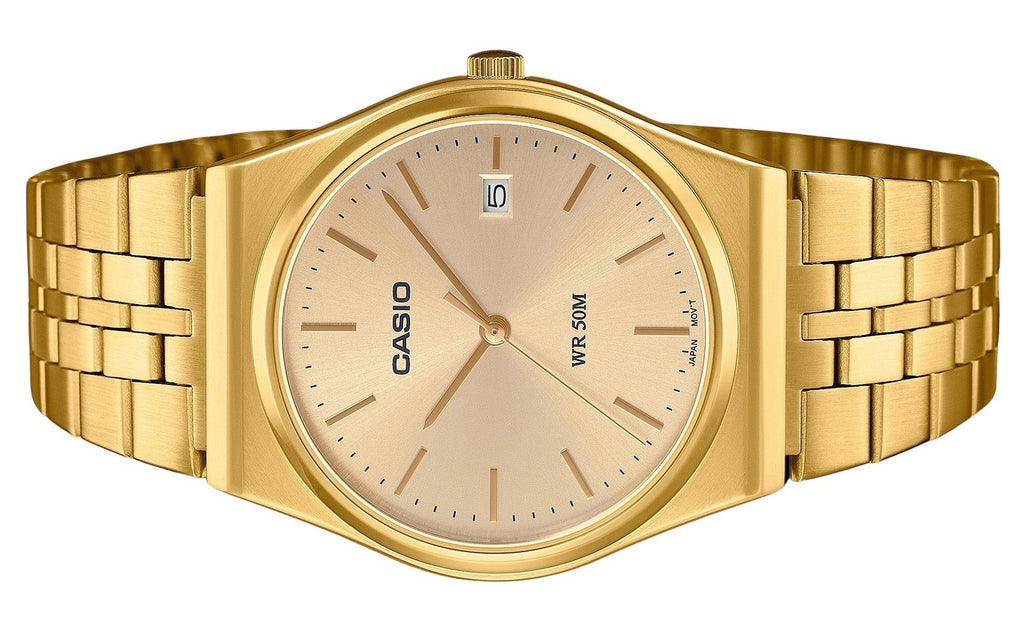 Casio Standard Analog Gold Tone Stainless Steel Gold Dial Quartz MTP-B145G-9AV Unisex Watch