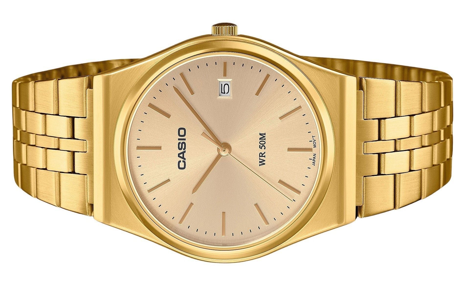 Casio Standard Analog Gold Tone Stainless Steel Gold Dial Quartz MTP-B145G-9AV Unisex Watch