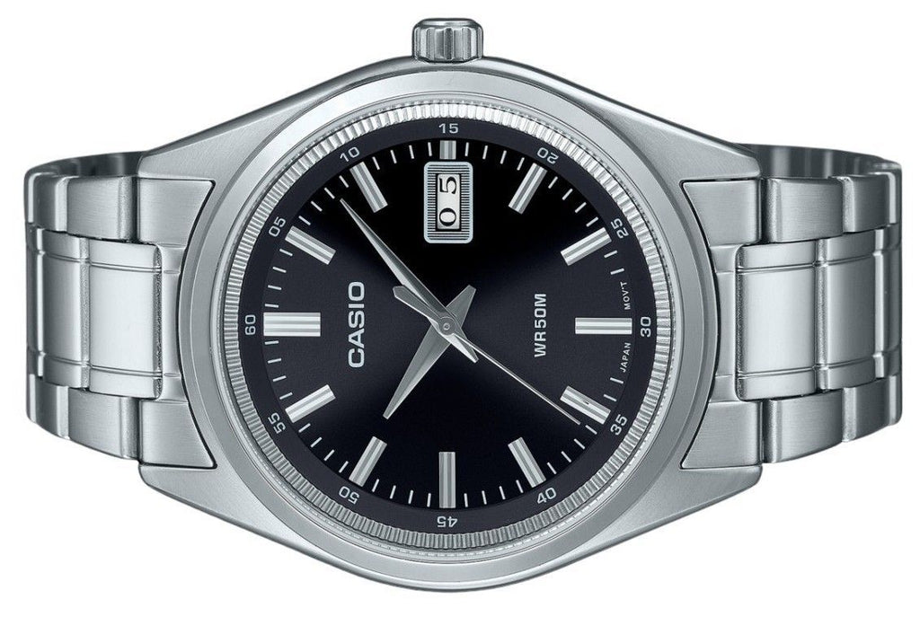 Casio Standard Analog Stainless Steel Black Dial Quartz MTP-B180D-1A1V Men's Watch