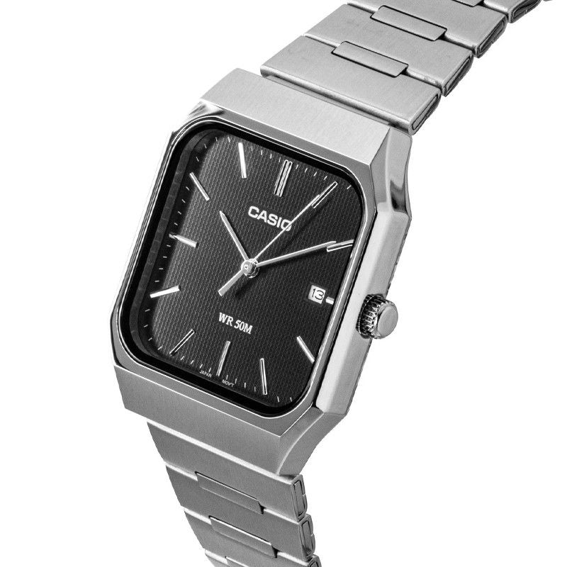 Casio Standard Analog Stainless Steel Black Dial Quartz MTP-B185D-1AV Men's Watch