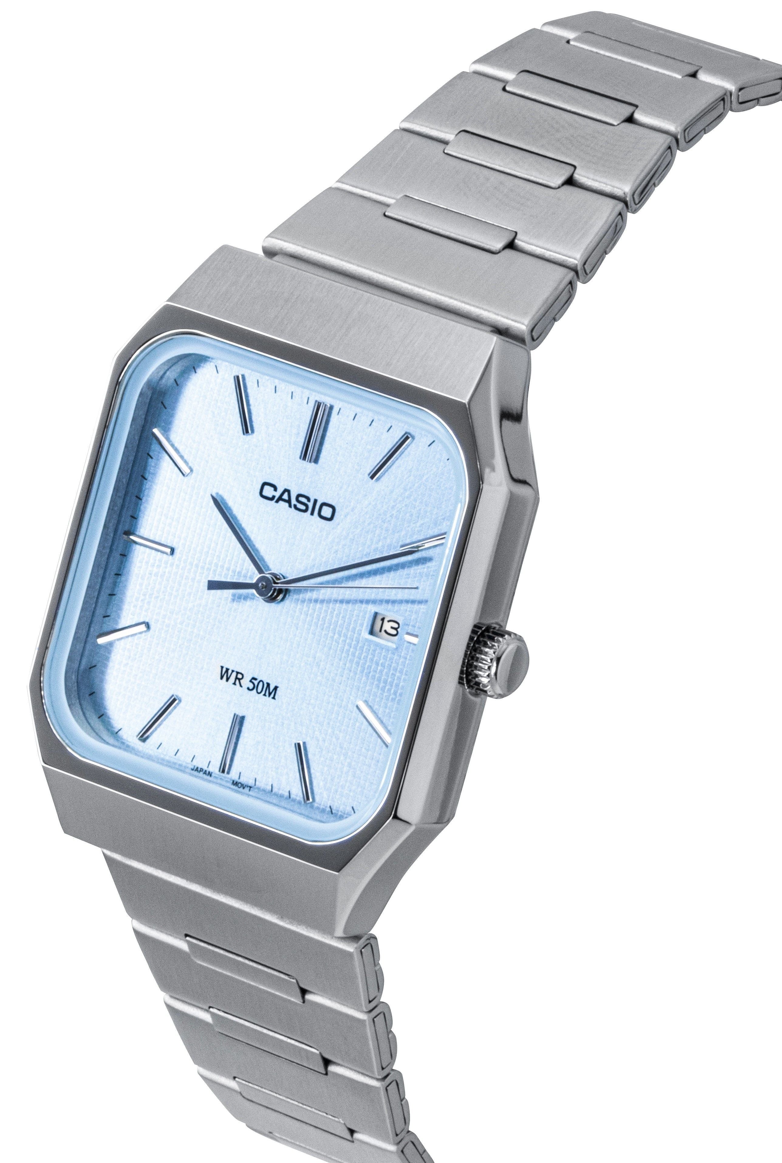Casio Standard Analog Stainless Steel Ice Blue Dial Quartz MTP-B185D-2A2V Men's Watch